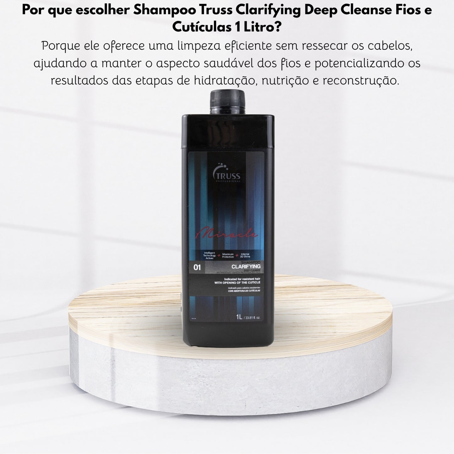 Shampoo Truss Clarifying Deep Cleanse Fios e Cutículas 1 Litro