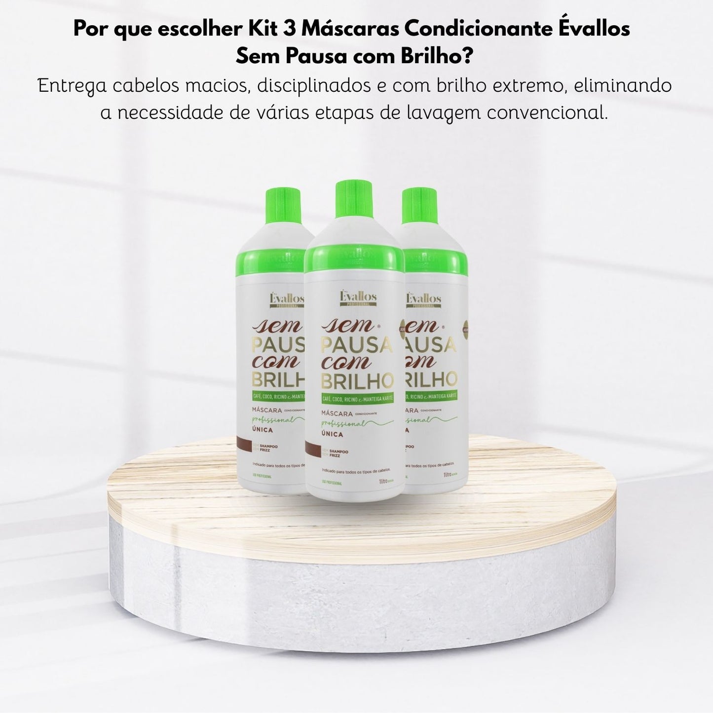 Kit Évallos Sem Pausa com Brilho 3 Progressiva 1 Litro