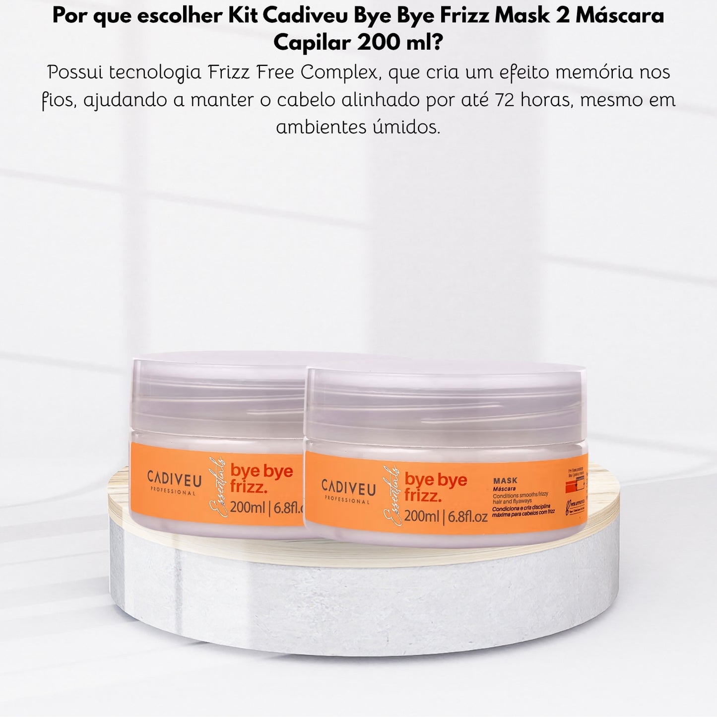 Kit Cadiveu Bye Bye Frizz Mask 2 Máscara Capilar 200 ml