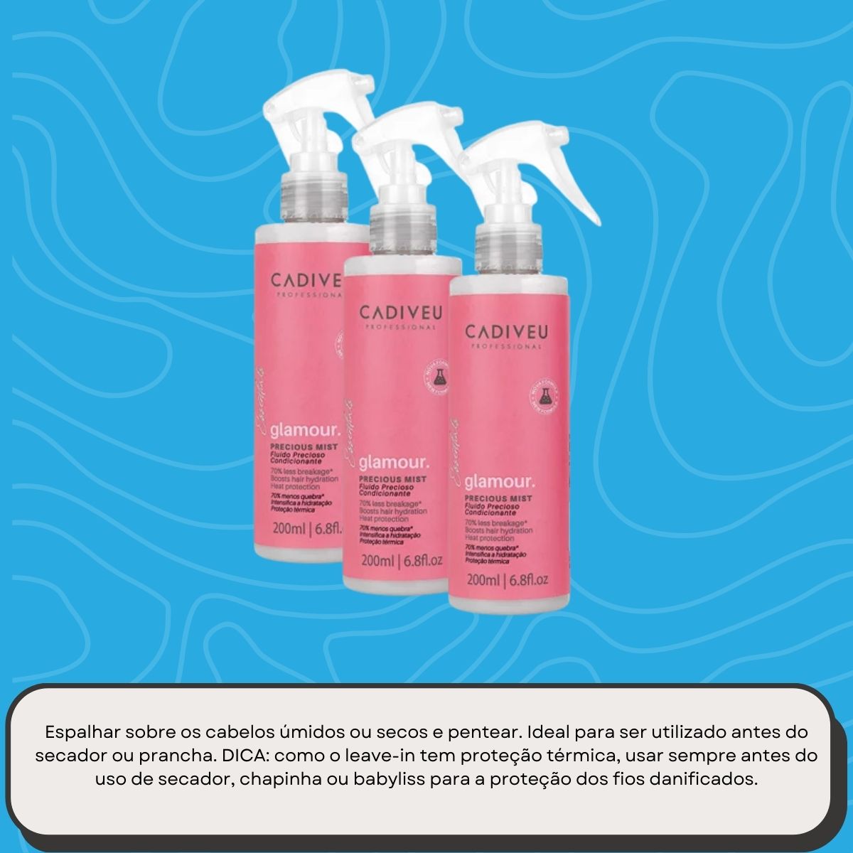 Kit Cadiveu Profissonal Glamour 3 Fluído Precioso 200 ml