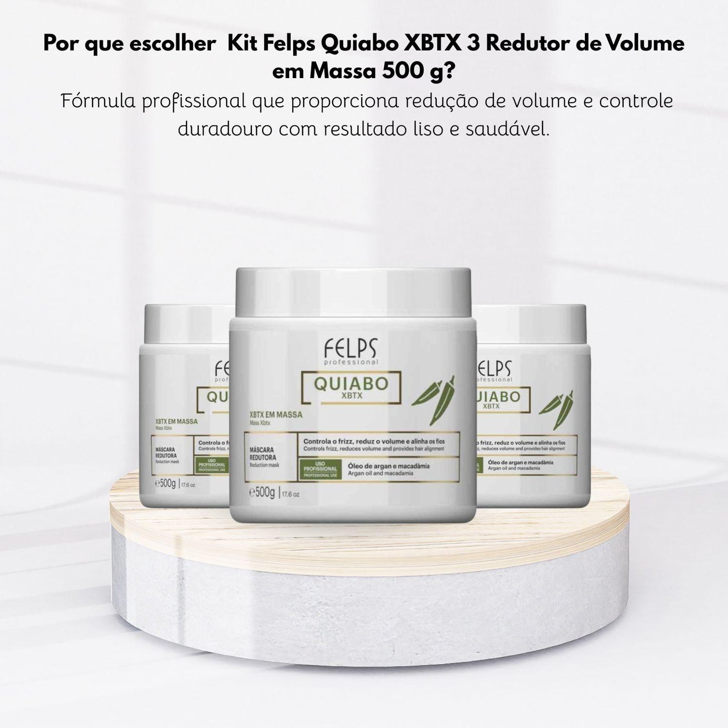 Kit Felps Quiabo XBTX 3 Redutor de Volume em Massa 500 g