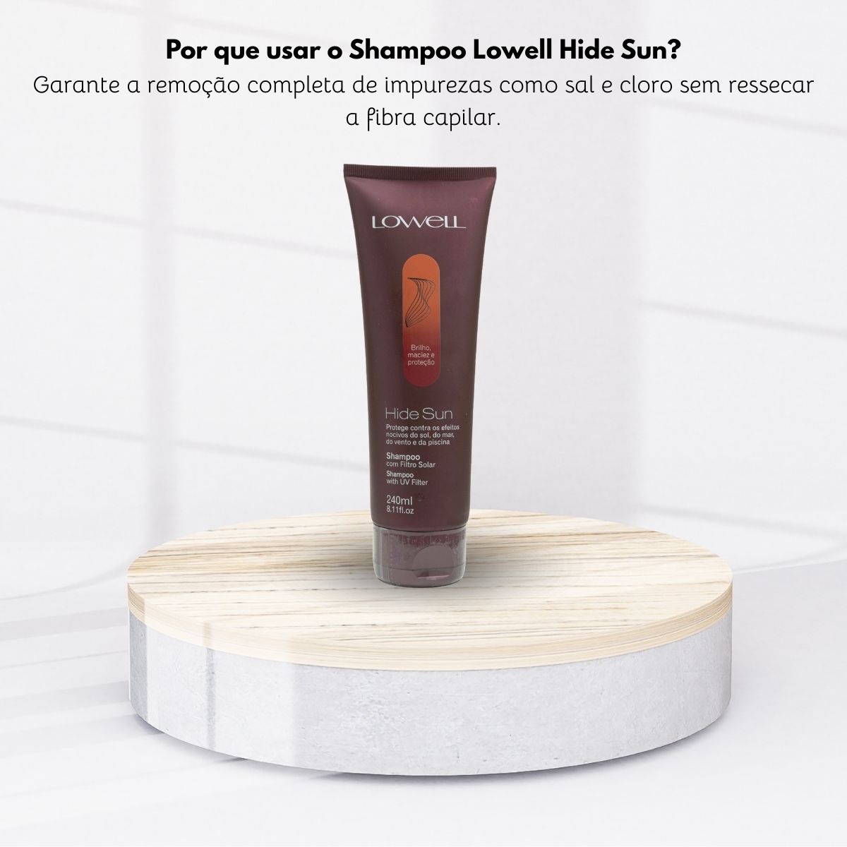 Shampoo Lowell Hide Sun Com Filtro Solar 240 ml
