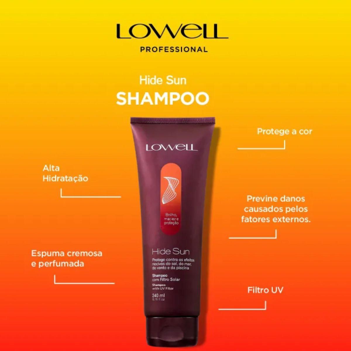 Shampoo Lowell Hide Sun Com Filtro Solar 240 ml
