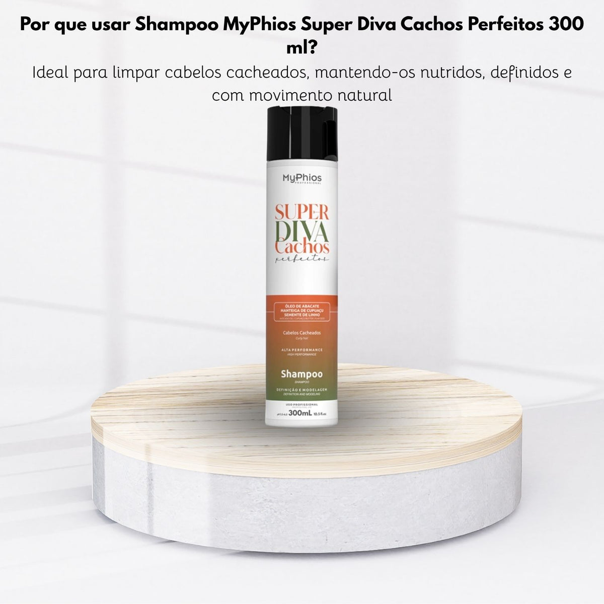 Shampoo MyPhios Super Diva Cachos Perfeitos para Cabelo Cacheado 300 g