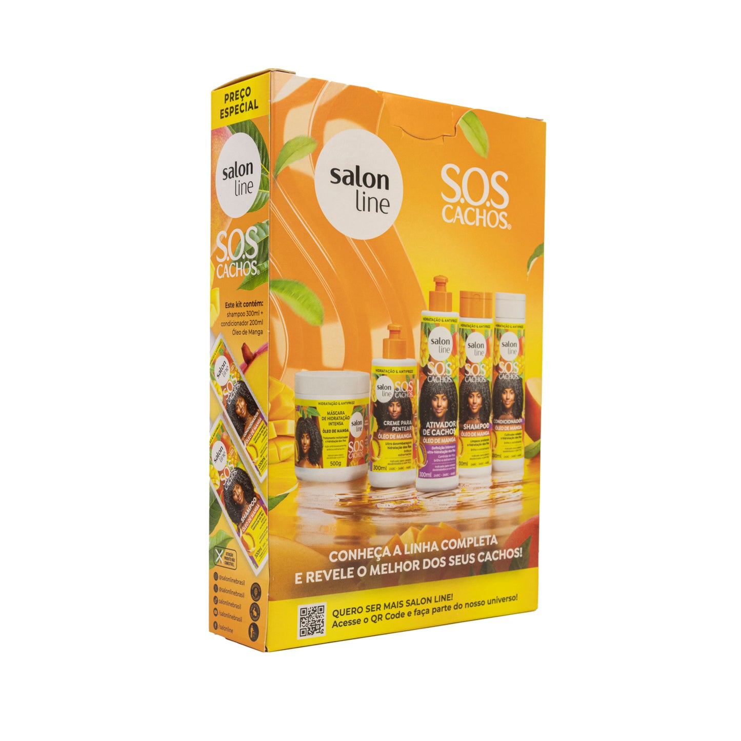 Kit Salon Line S.O.S Cachos Manga Shampoo e Condicionador para Cabelo Cacheado