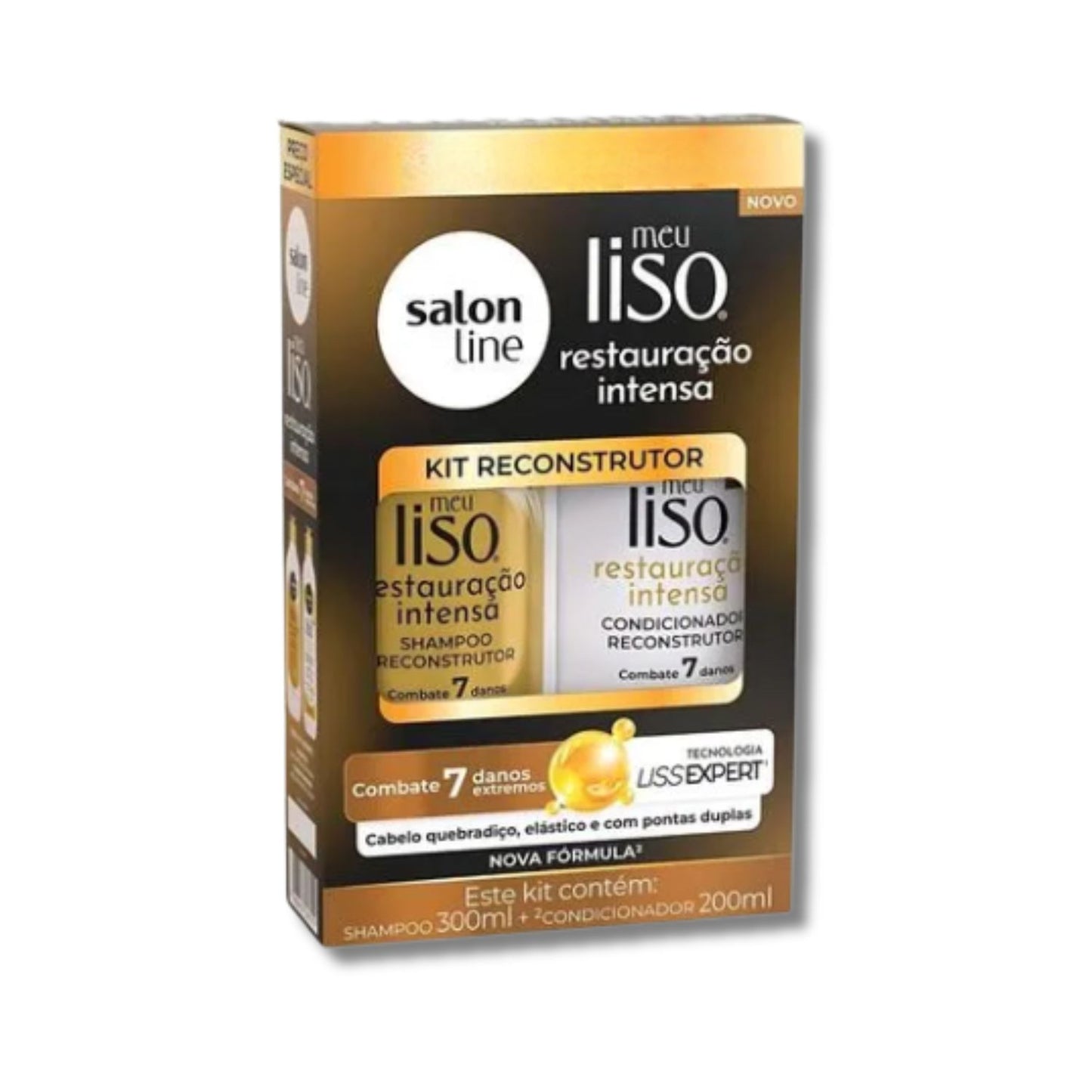Kit Salon Line Meu Liso Reconstrutor Shampoo Condicionador