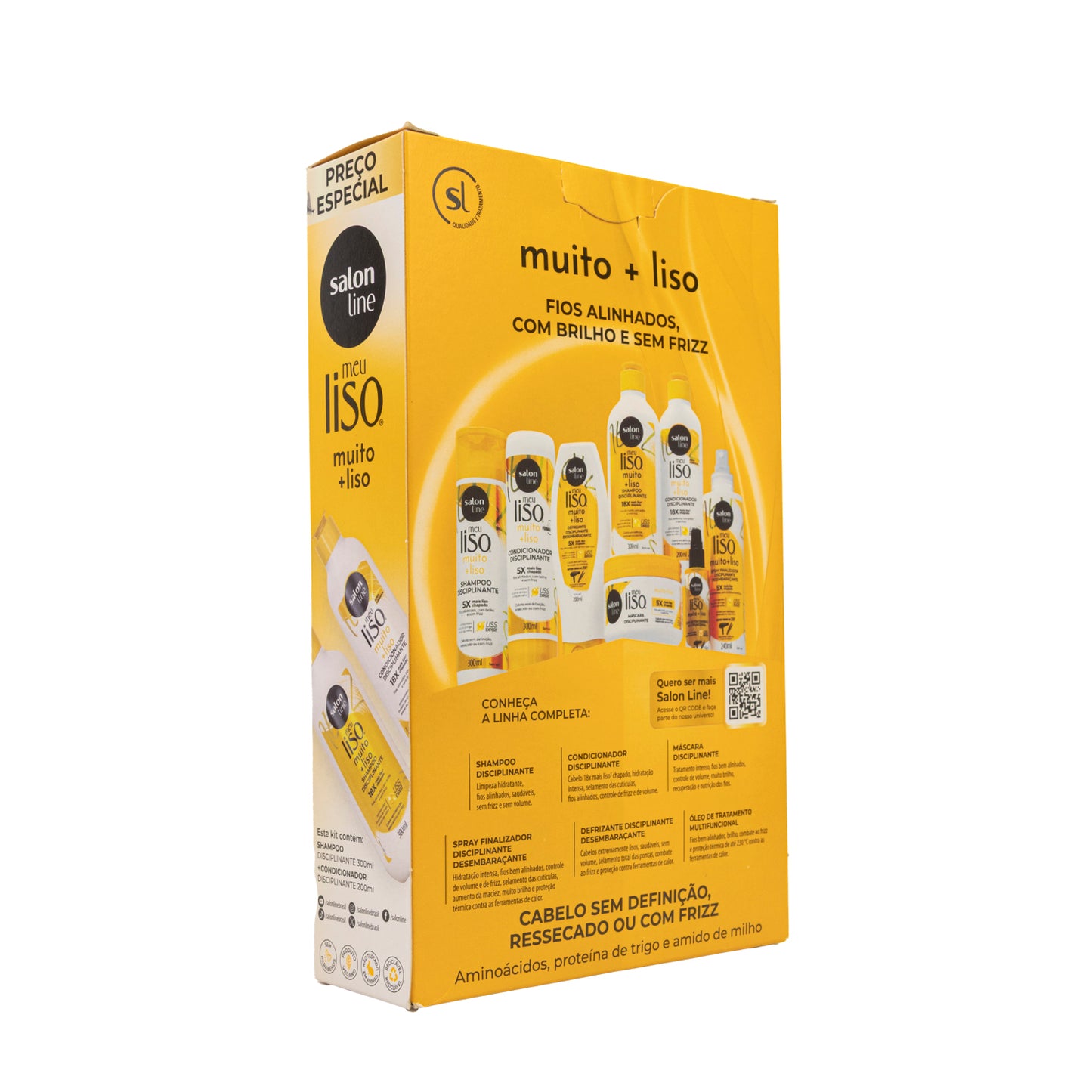 Kit Salon Line Meu Liso Disciplinante Shampoo e Condicionador