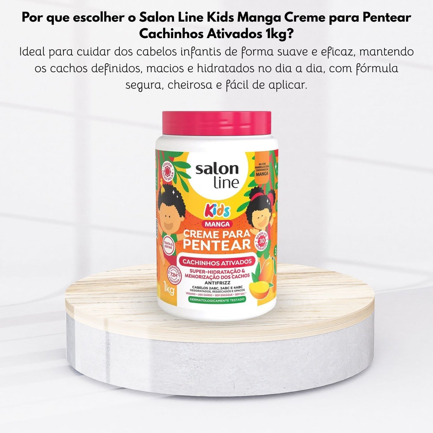 Creme de Pentear Salon Line Kids Manga Cachinhos Ativados Creme 1 Litro