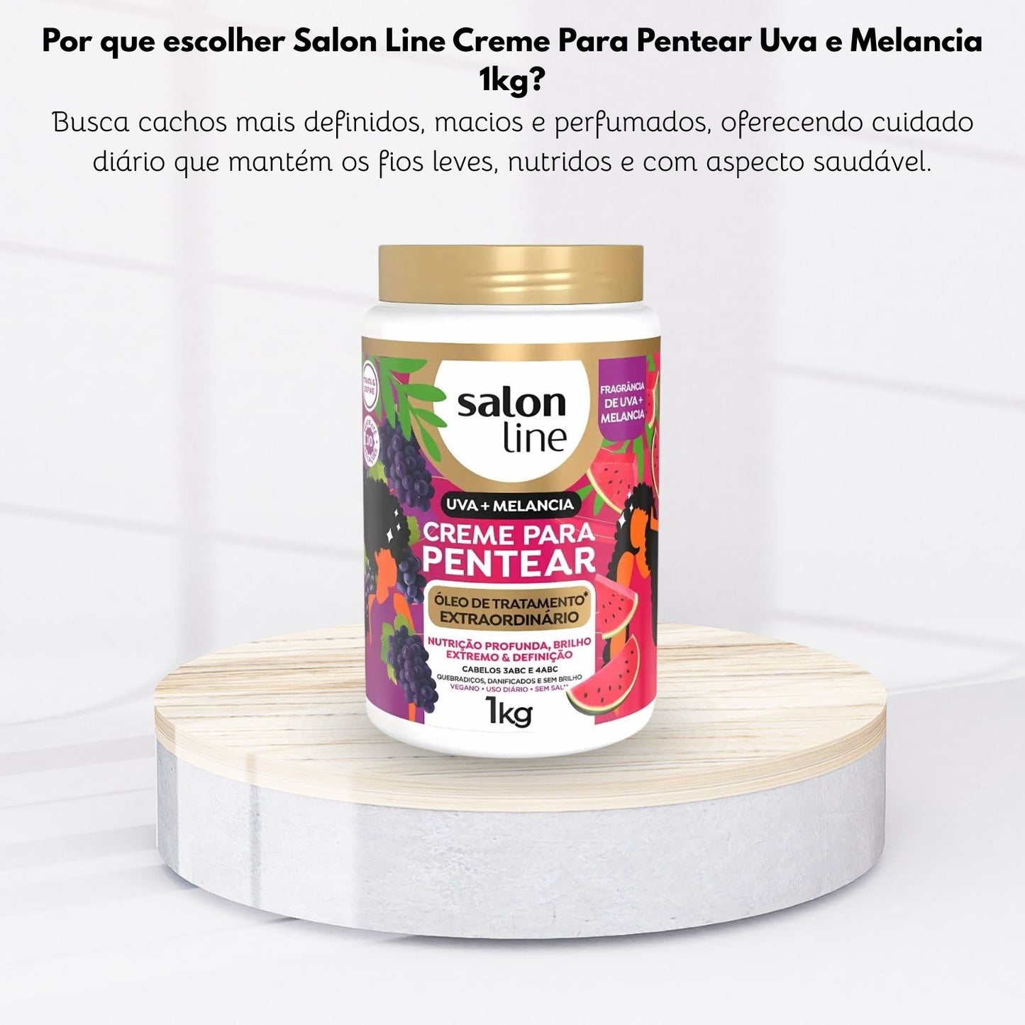 Leave-in Salon Line Uva + Melancia Creme Para Pentear 1 Litro