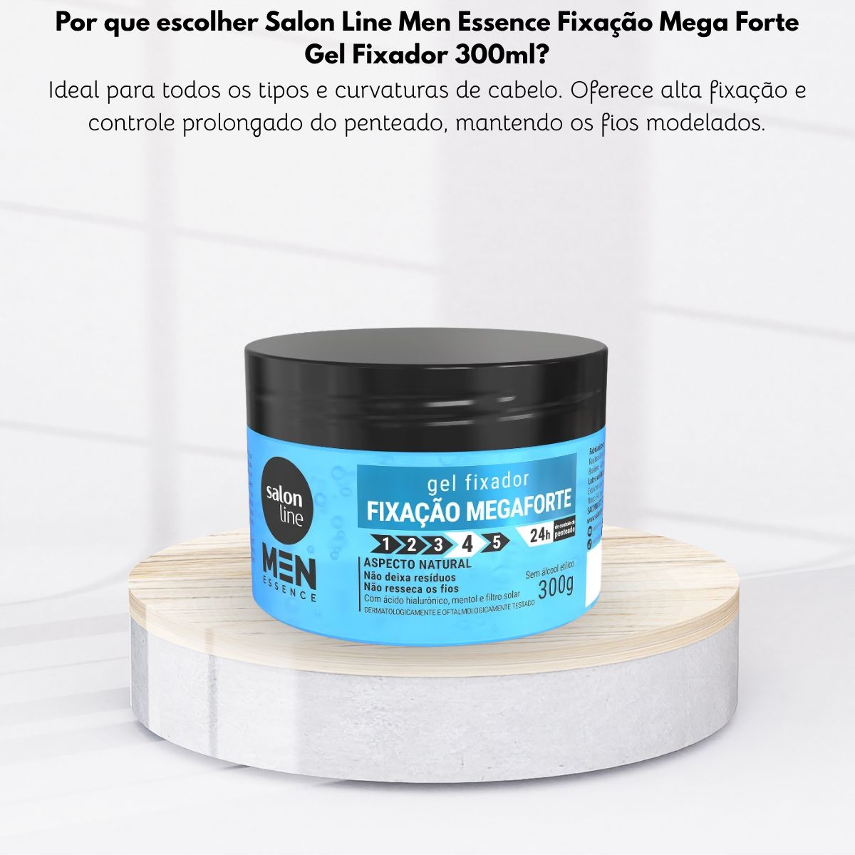 Salon Line Men Essence Fixação Mega Forte Gel Fixador 300ml