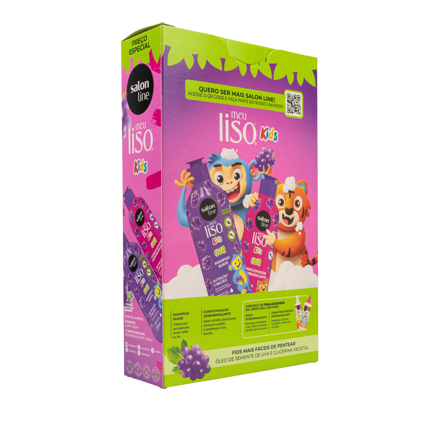 Kit Salon Line Meu Liso Uva kids Shampoo e Condicionador