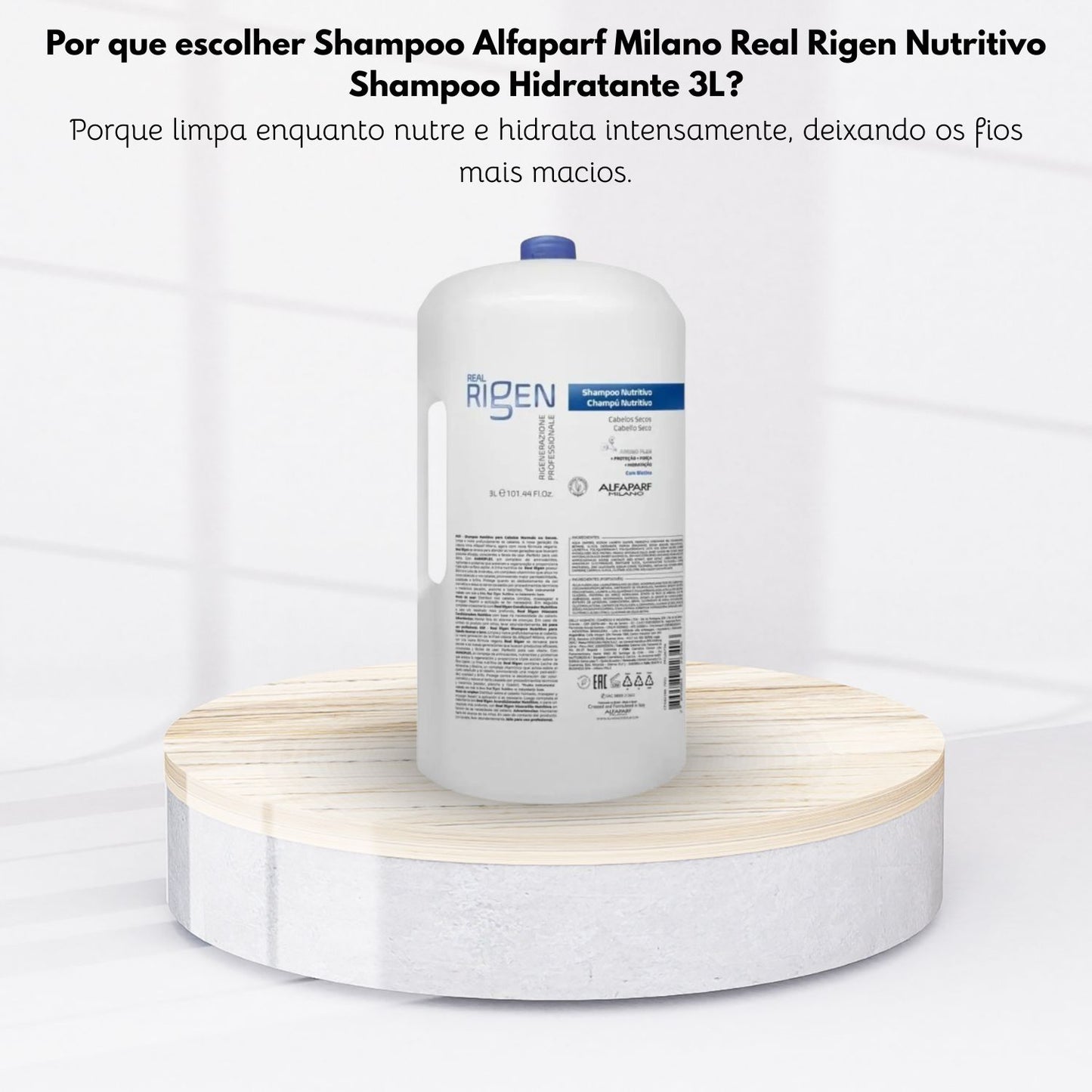 Shampoo Alfaparf Milano Real Rigen Nutritivo Shampoo Hidratante 3 Litros