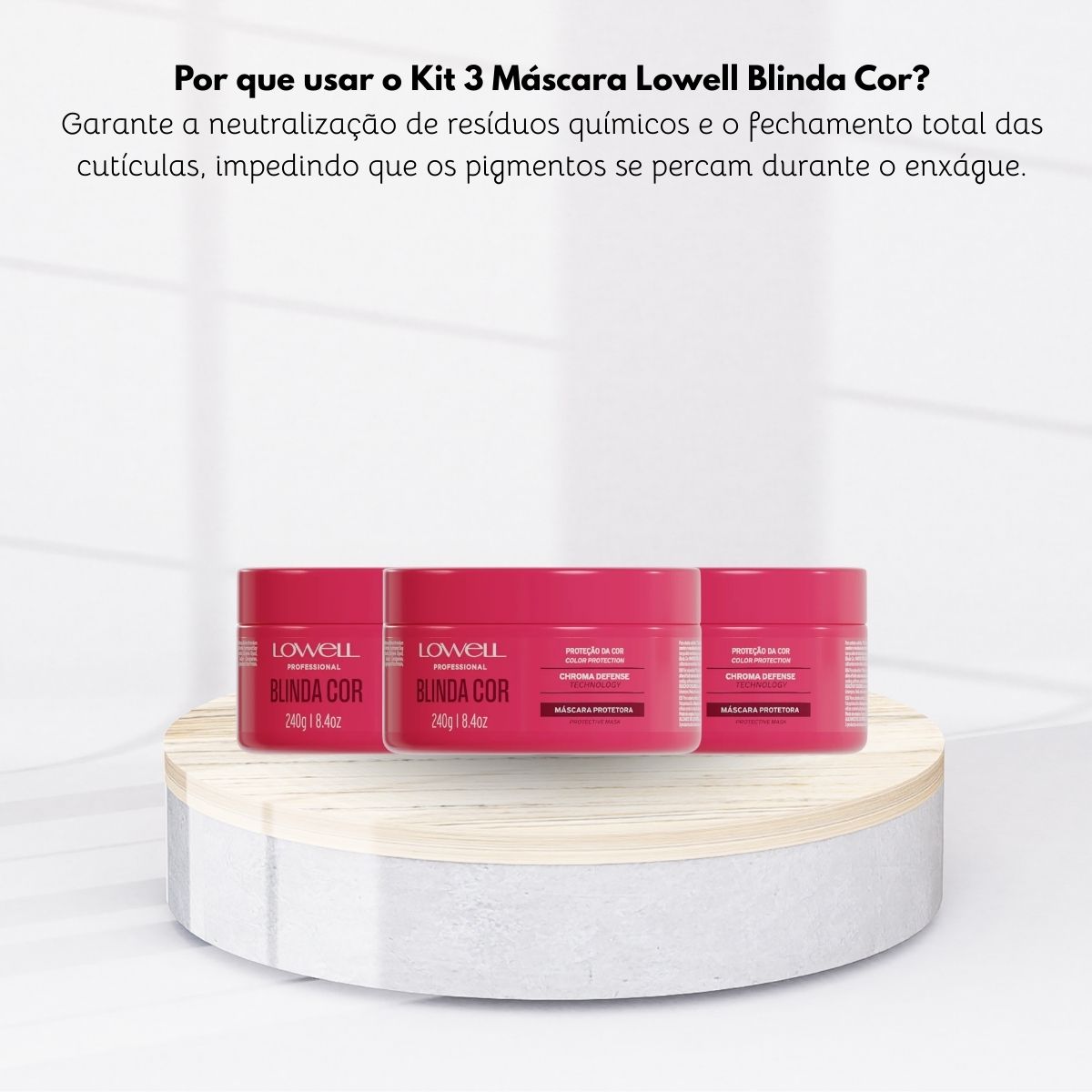 Kit Lowell Blinda Cor 3 Máscara Protetora 240 g