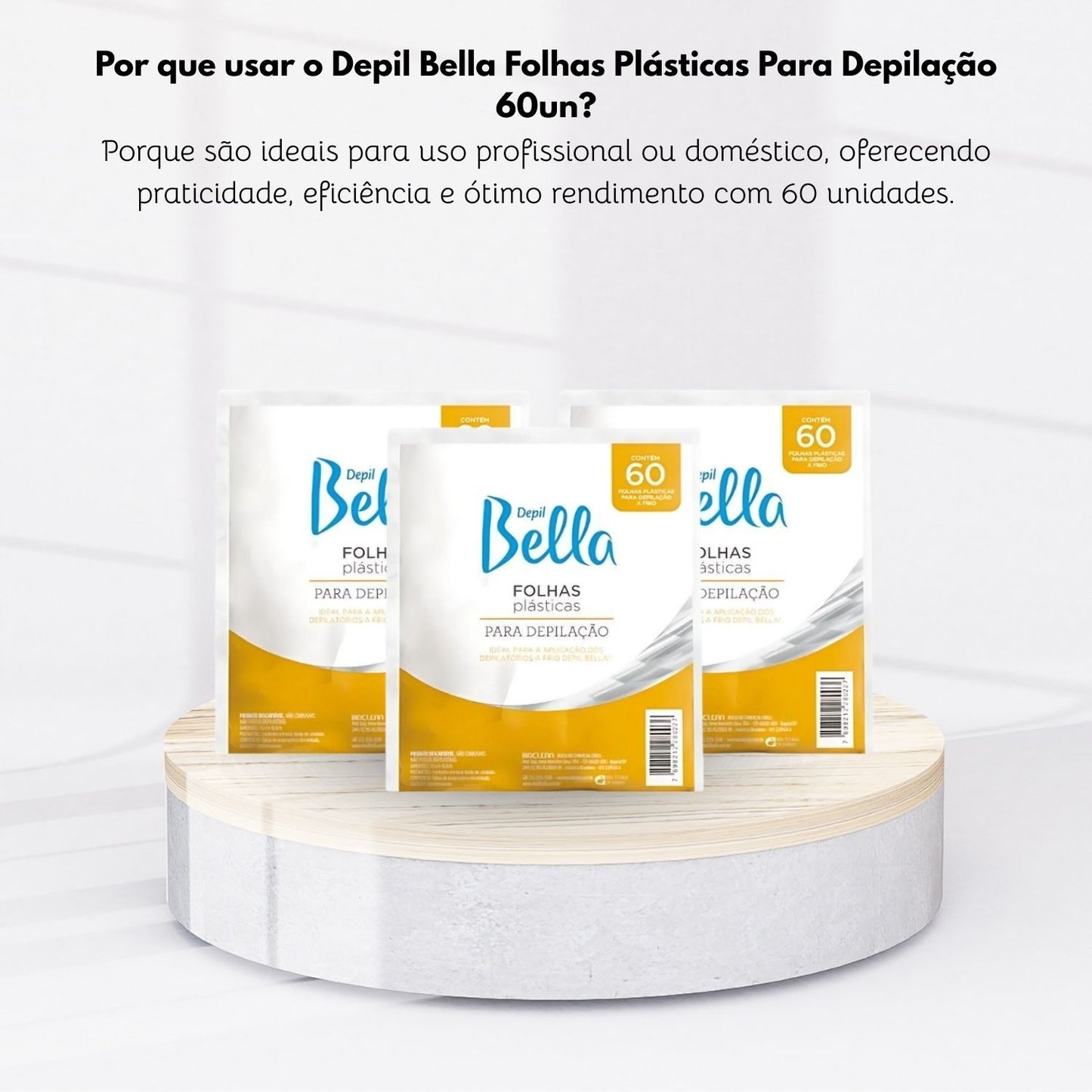 Kit Depil Bella Folhas Plásticas 3 pacotes Depilação 60un
