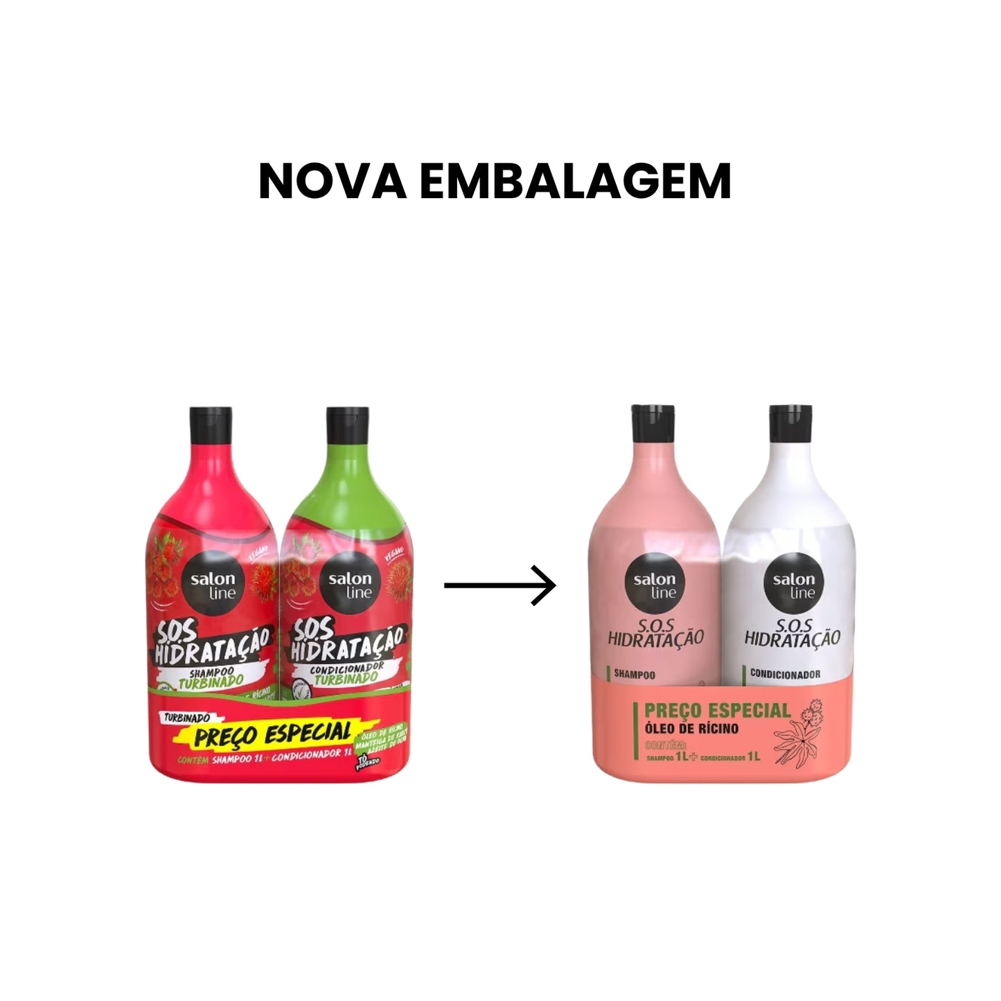 Kit Salon Line S.O.S Hidratação Shampoo e Condicionador 1 Litro