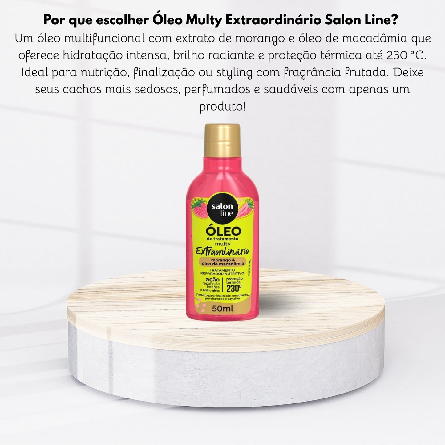 Oleo Salon Line Cachos dos Sonhos Multy Morango para Cabelo Cacheado 55 ml