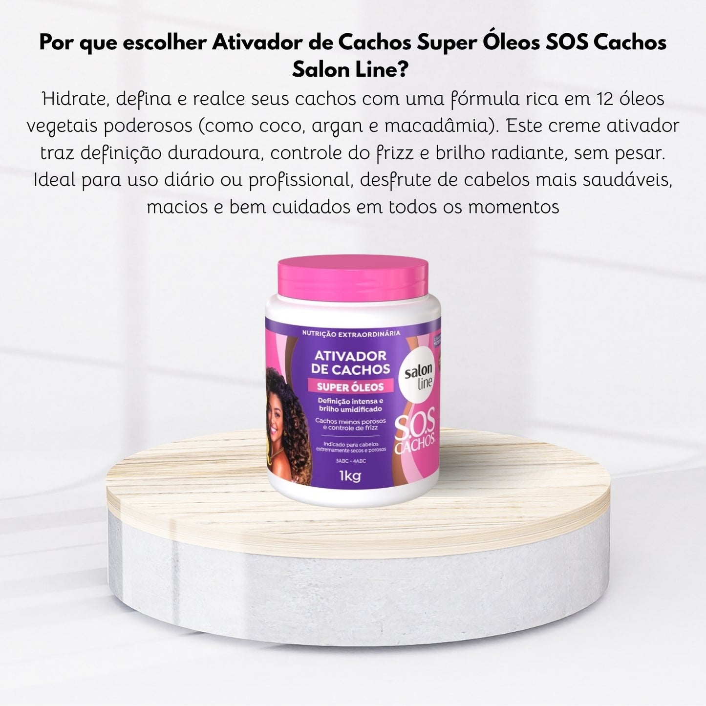Ativador de Cachos Salon Line S.O.S Cachos Super Oleos para Cabelo Cacheado 1 Litro