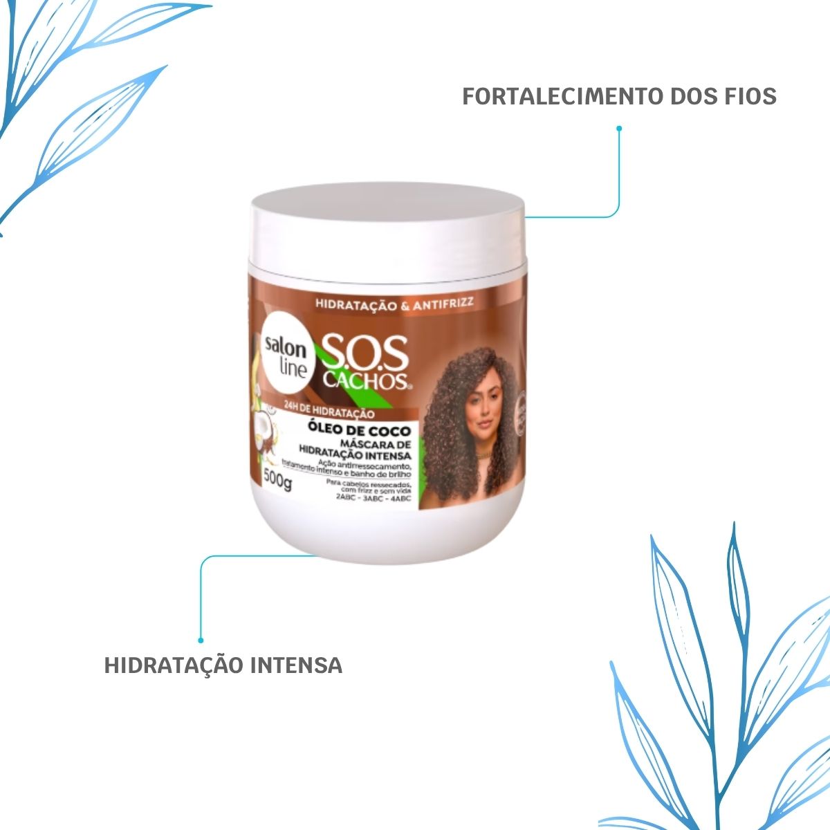 Máscara Salon Line S.O.S Cachos Óleo de Coco para Cabelo Cacheado 500 g