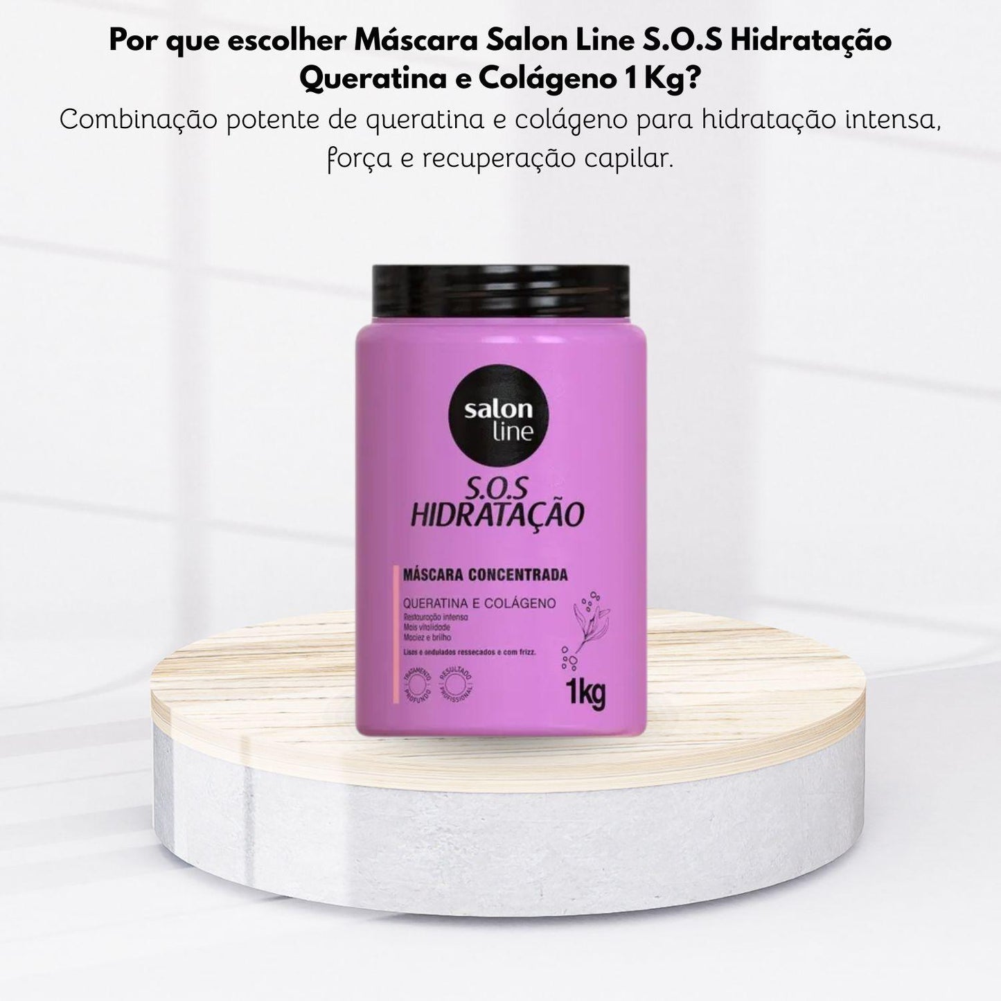 Máscara Salon Line S.O.S Máscara de Hidratação Queratina e Colágeno 1 Kg