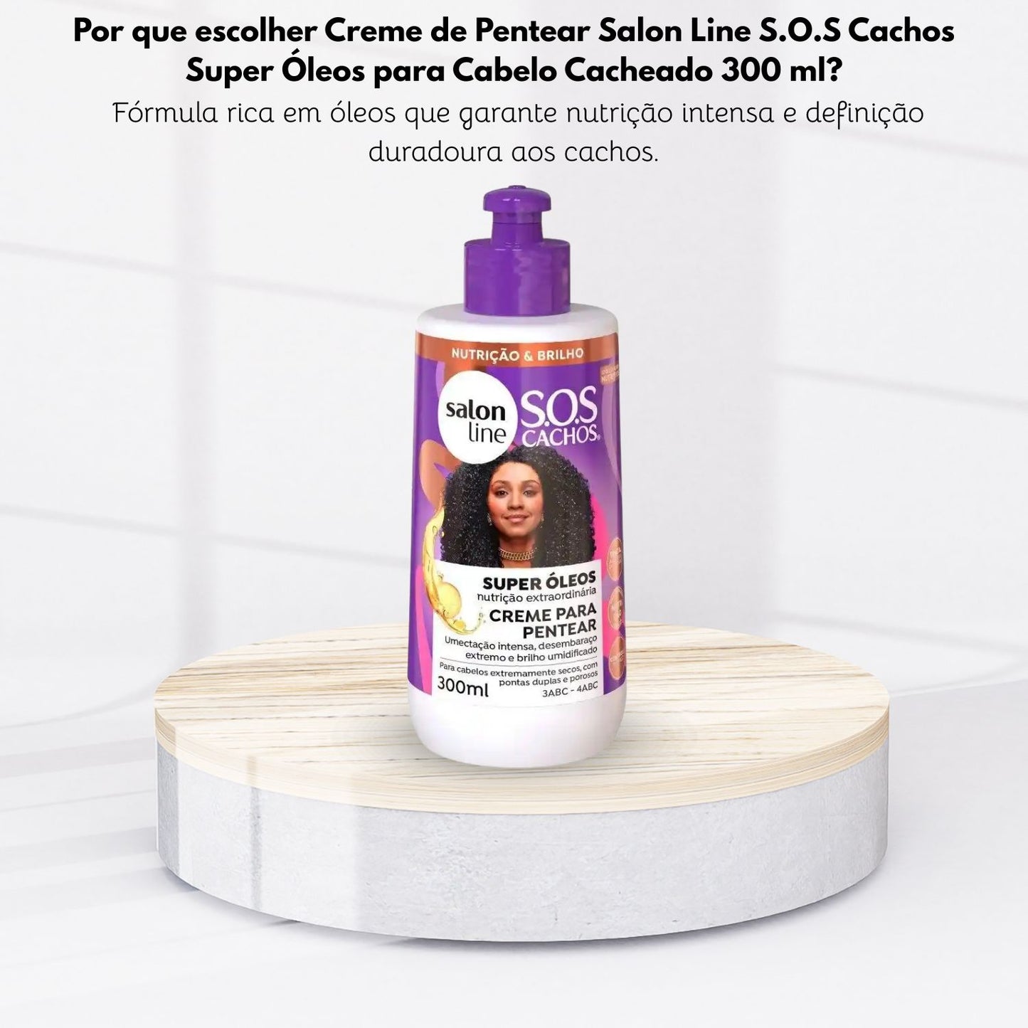 Creme de Pentear Salon Line S.O.S Cachos Super Oleos para Cabelo Cacheado 300 ml