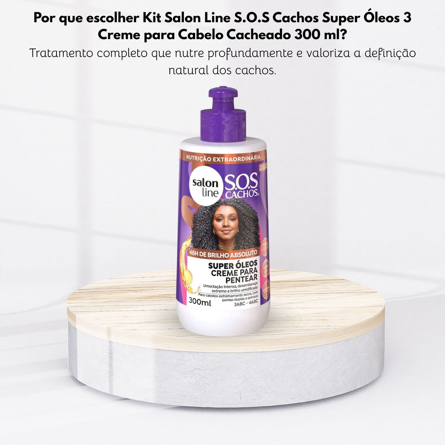 Kit Salon Line S.O.S Cachos Super Oleos 3 Creme para Cabelo Cacheado 300 ml