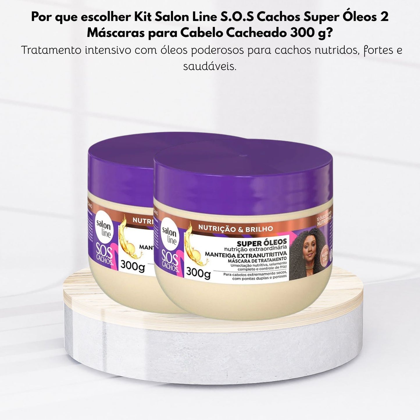 Kit Salon Line S.O.S Cachos Super Oleos 2 Máscara para Cabelo Cacheado 300 g