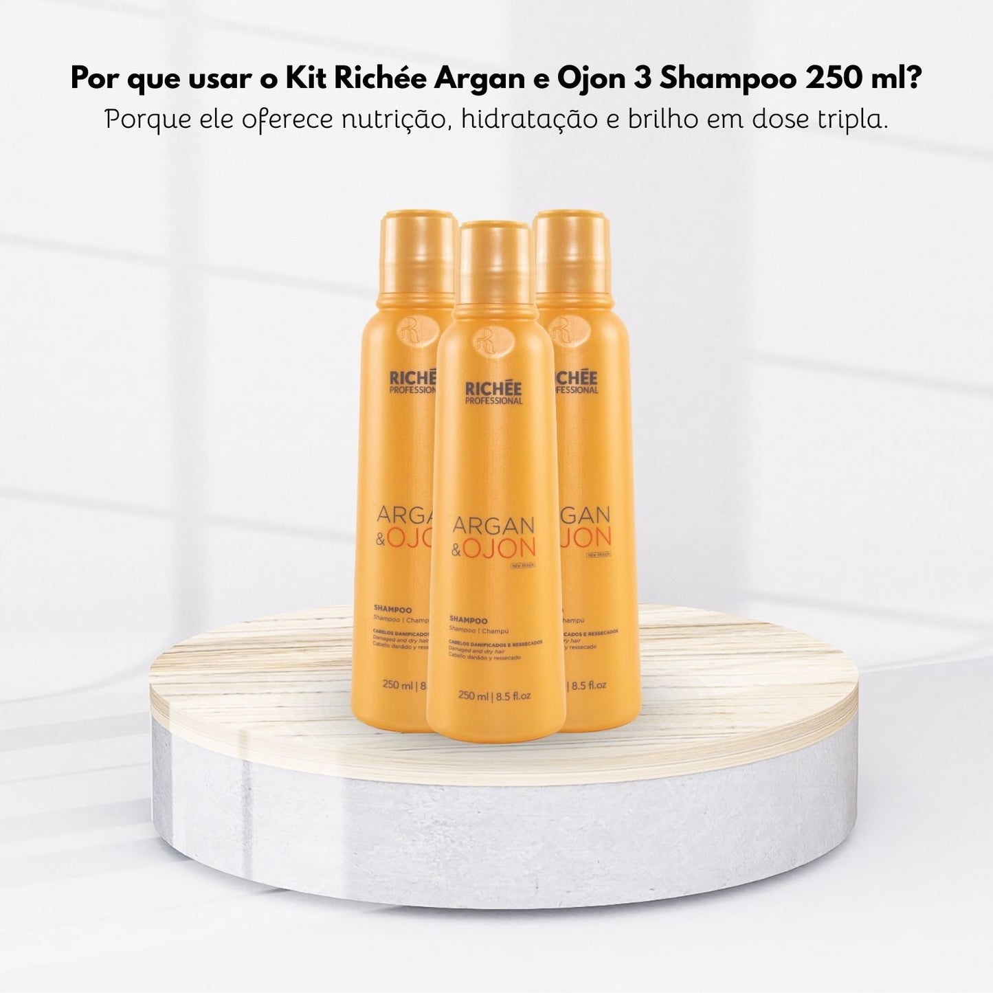 Kit Richée Argan e Ojon 3 Shampoo 250 ml