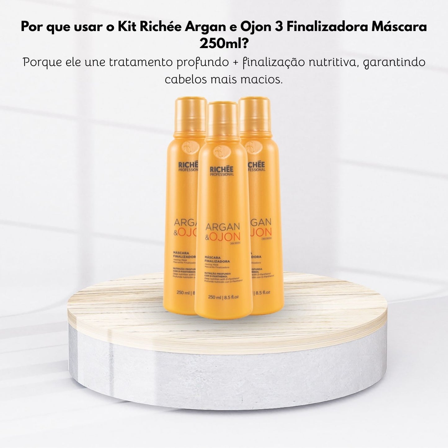 Kit Richée Argan e Ojon 3 Finalizadora Máscara 250 ml