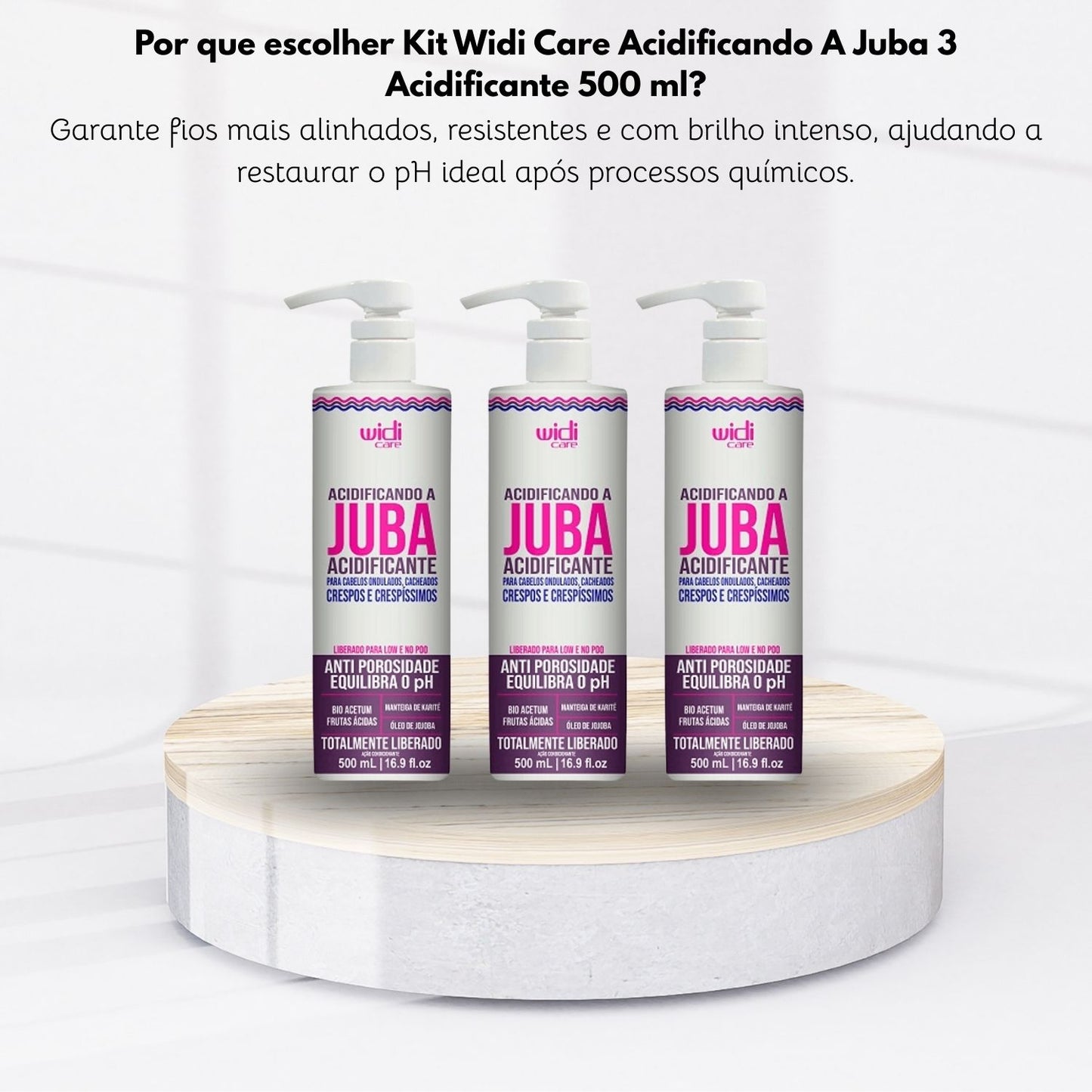 Kit Widi Care Acidificando A Juba 3 Acidificante 500 ml