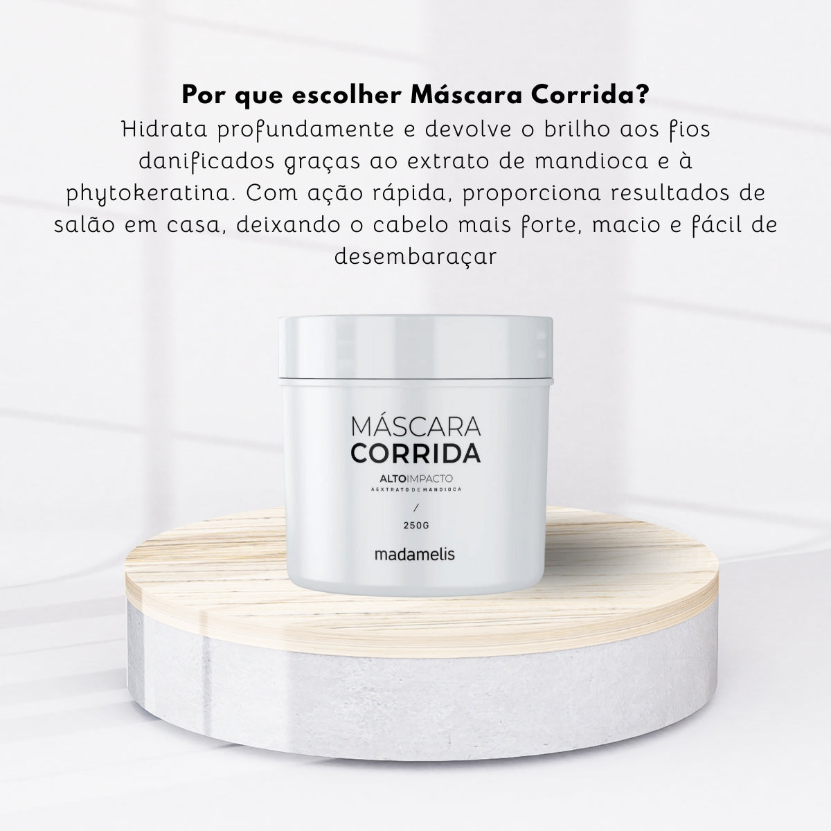 Máscara Madamelis Alto Impacto Corrida Máscara de Hidratação 250 g