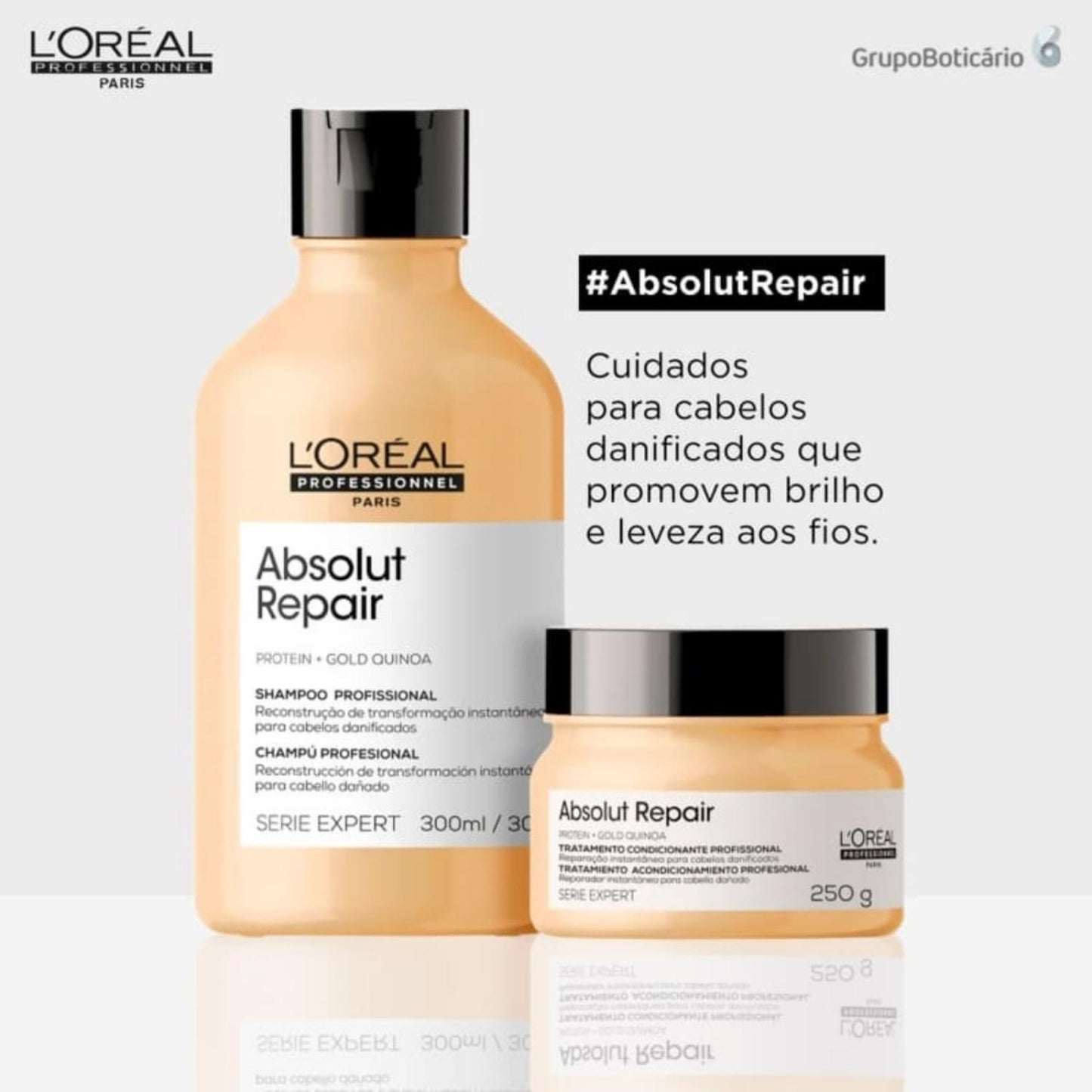 Kit Loreal Absolut Repair Shampoo e Máscara