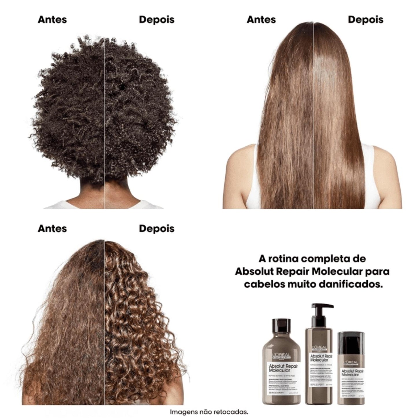 Kit Loreal Absolut Repair Molecular 3 Produtos