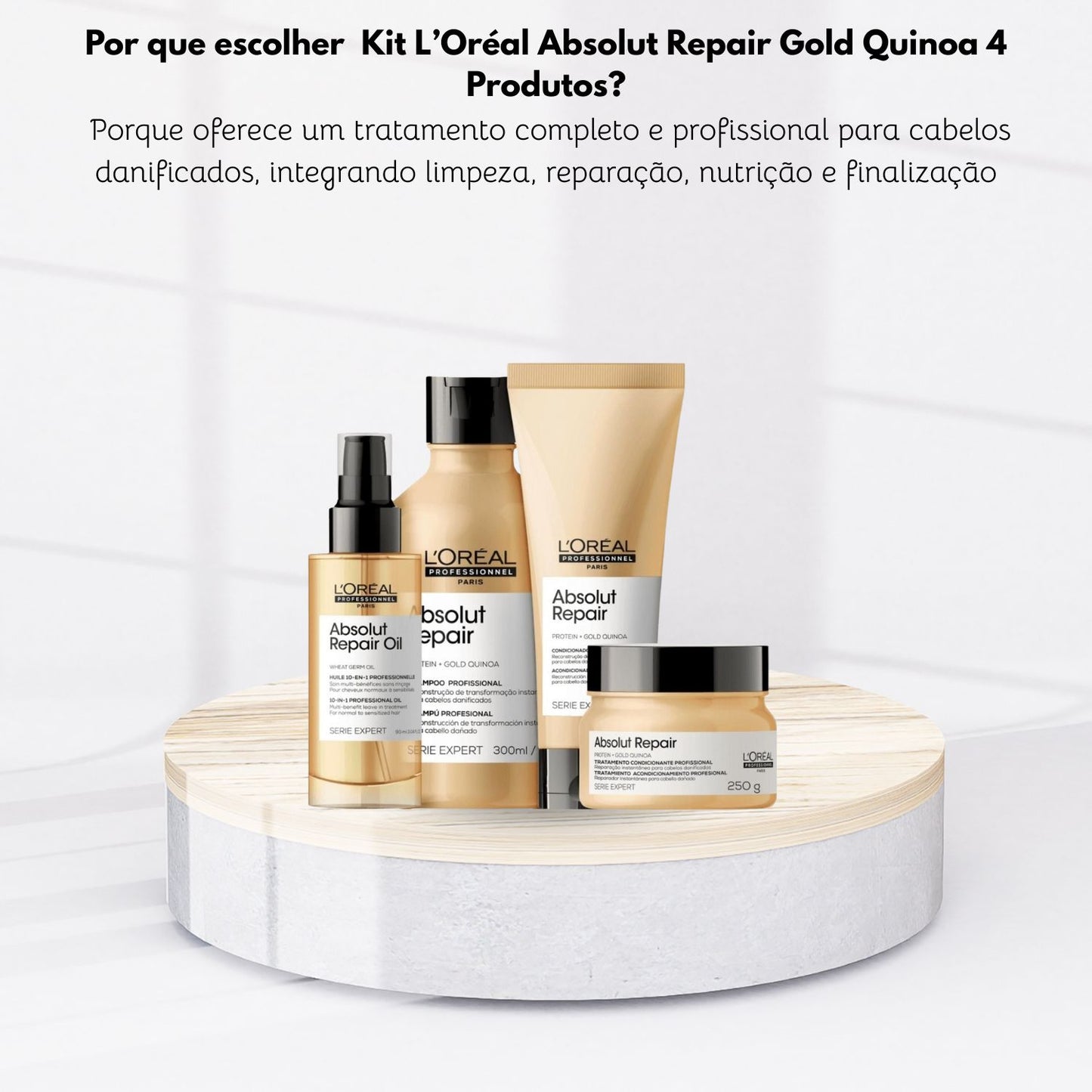 Kit Loreal Absolut Repair Gold Quinoa 4 Produtos