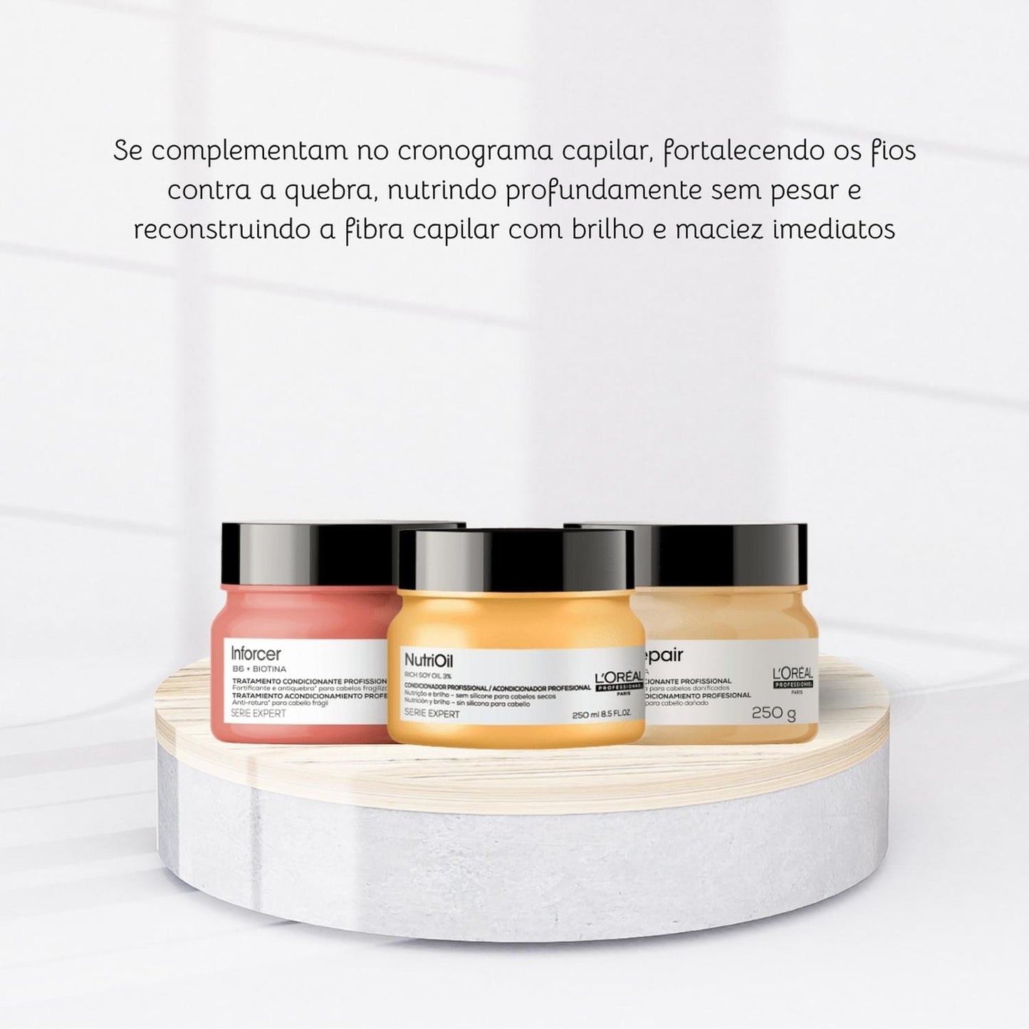 Kit Loreal Absolut Repair Gold NutriOil Inforcer 3 Produtos