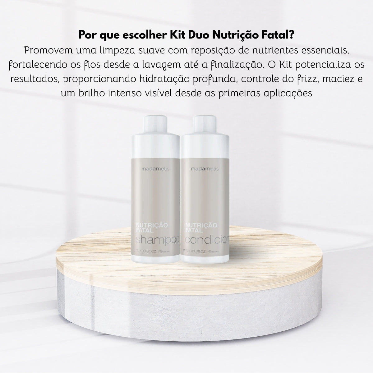 Kit Madamelis Nutrição Fatal Shampoo e Condicionador 1 Litro