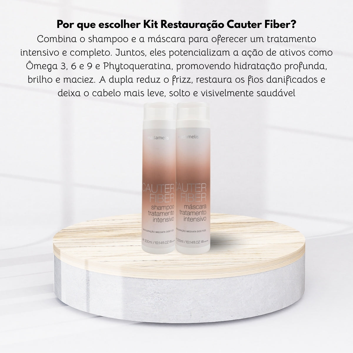 Kit Madamelis Cauter Fiber Shampoo e Máscara 2 x 300 ml