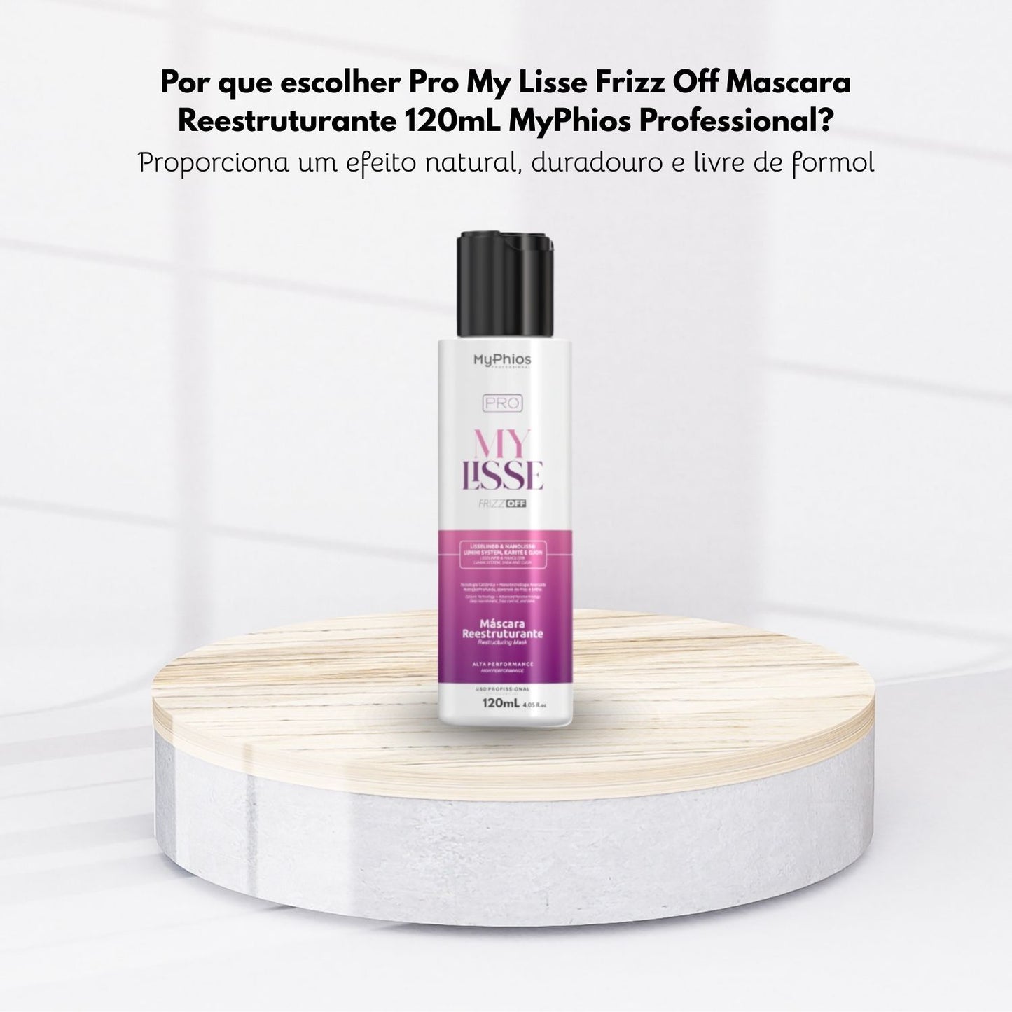 Máscara MyPhios Pro My Lisse Frizz Off Reestruturante Reducao Frizz 120 ml