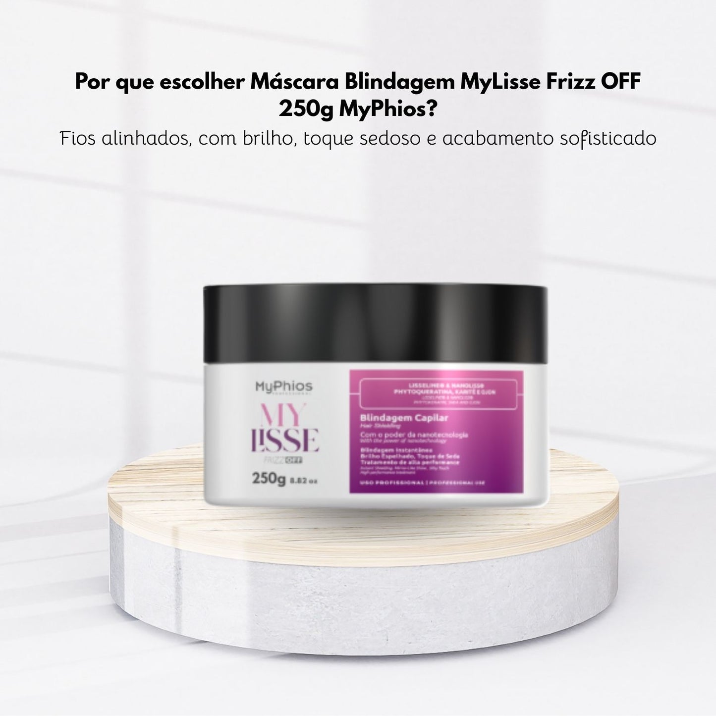 Máscara MyPhios Blindagem Capilar Frizz Off Cabelos Sedosos 250 g