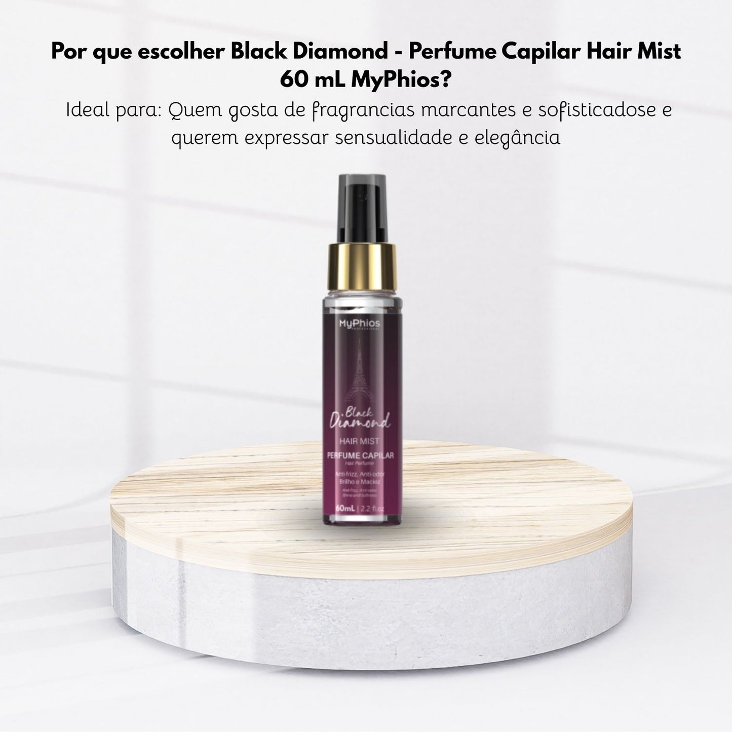 Perfume de Cabelo MyPhios Black Diamond Fios Perfumados 60 ml