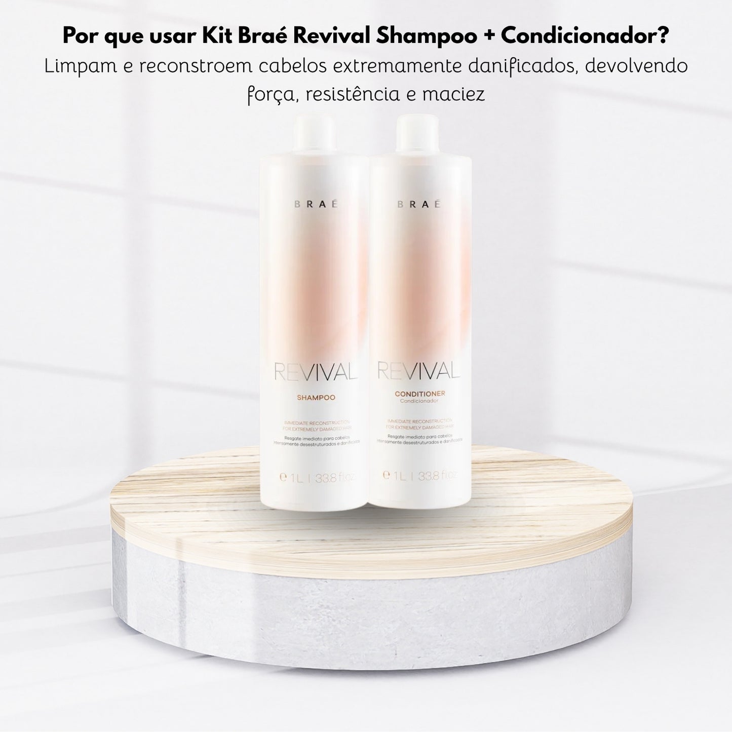 Kit Braé Revival Shampoo 1 Litro + Condicionador 1 Litro