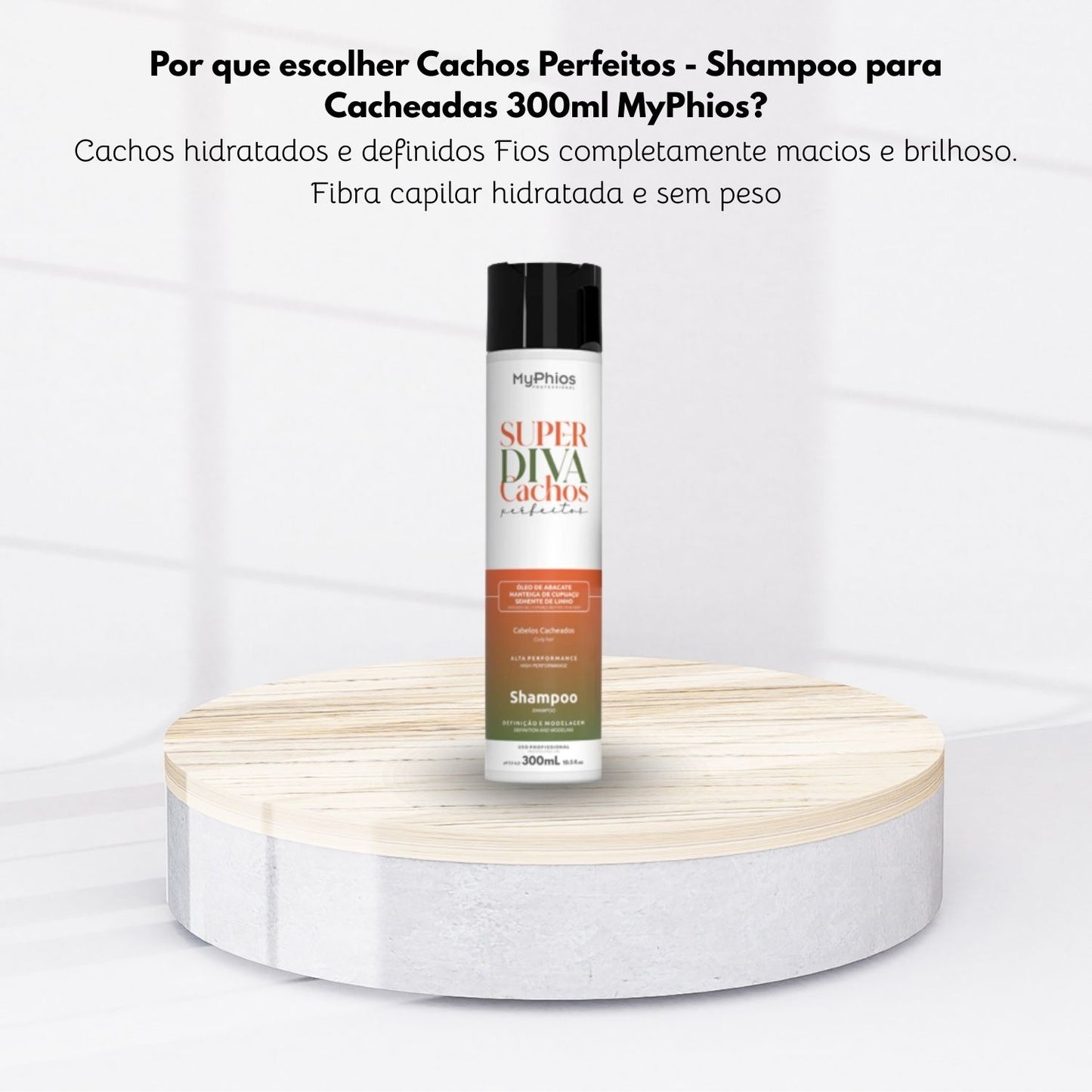 Shampoo MyPhios Super Diva Cachos Perfeitos para Cabelo Cacheado 300 g