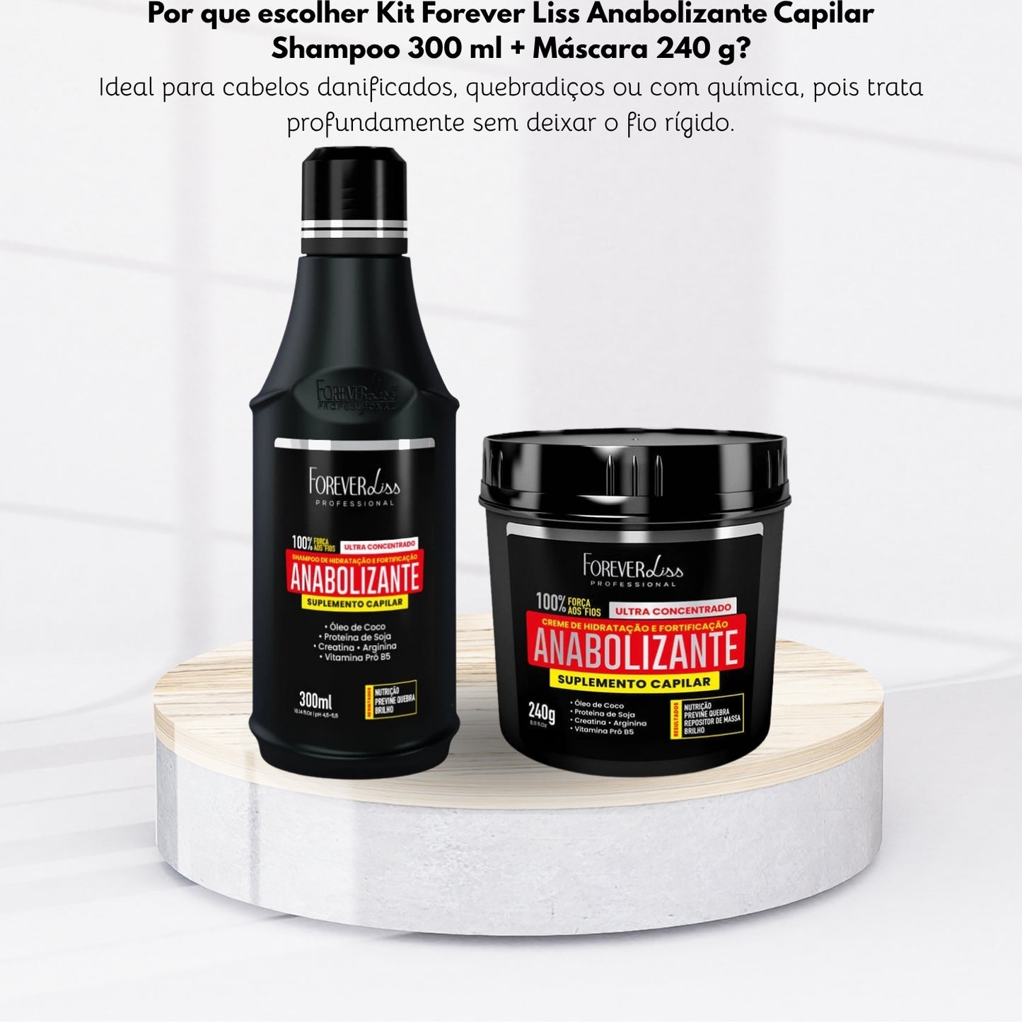 Kit Forever Liss Anabolizante Capilar Shampoo 300 ml + Máscara 240 g