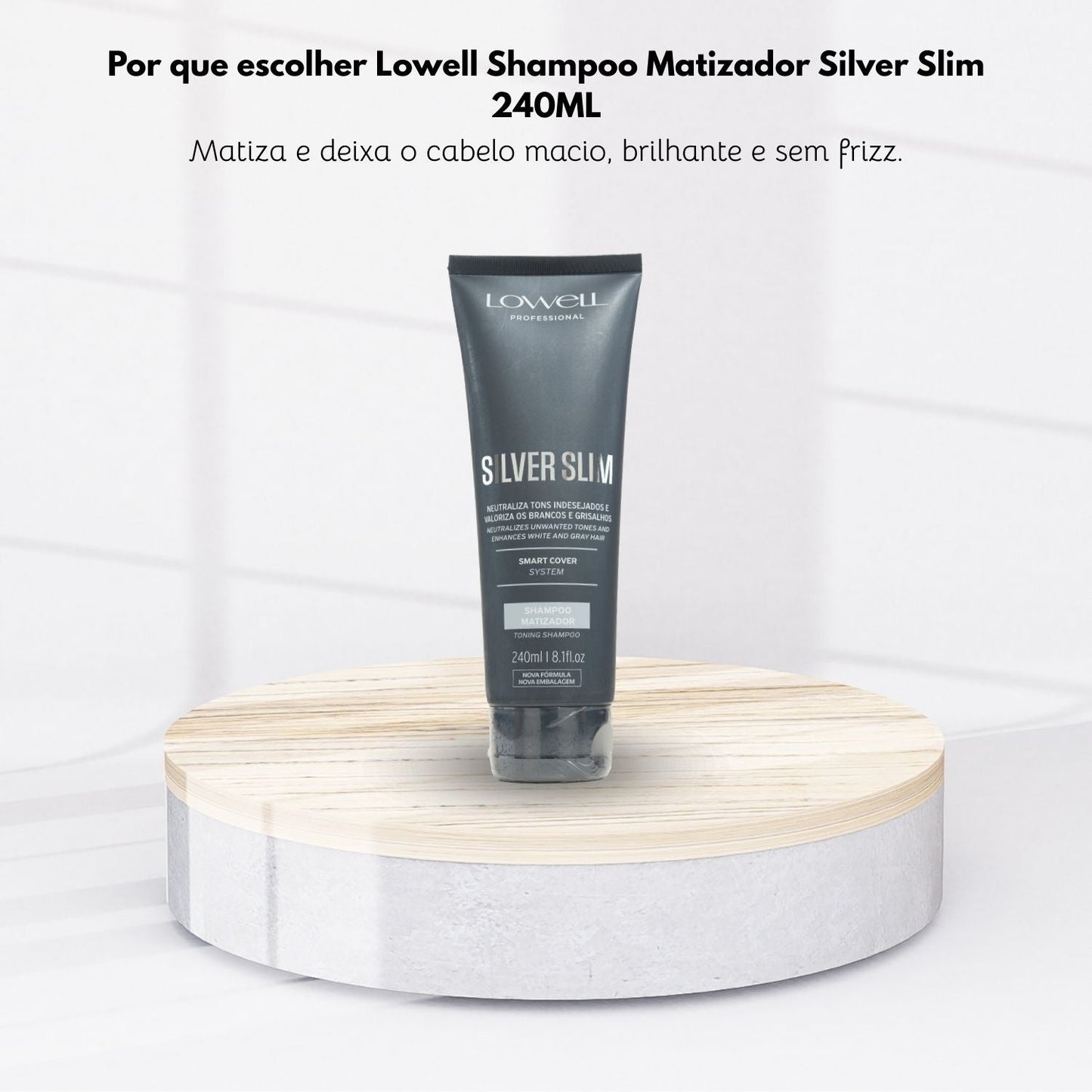 ** Dupl **Shampoo Lowell Silver Slim Matizador Cabelos Loiros 240 ml