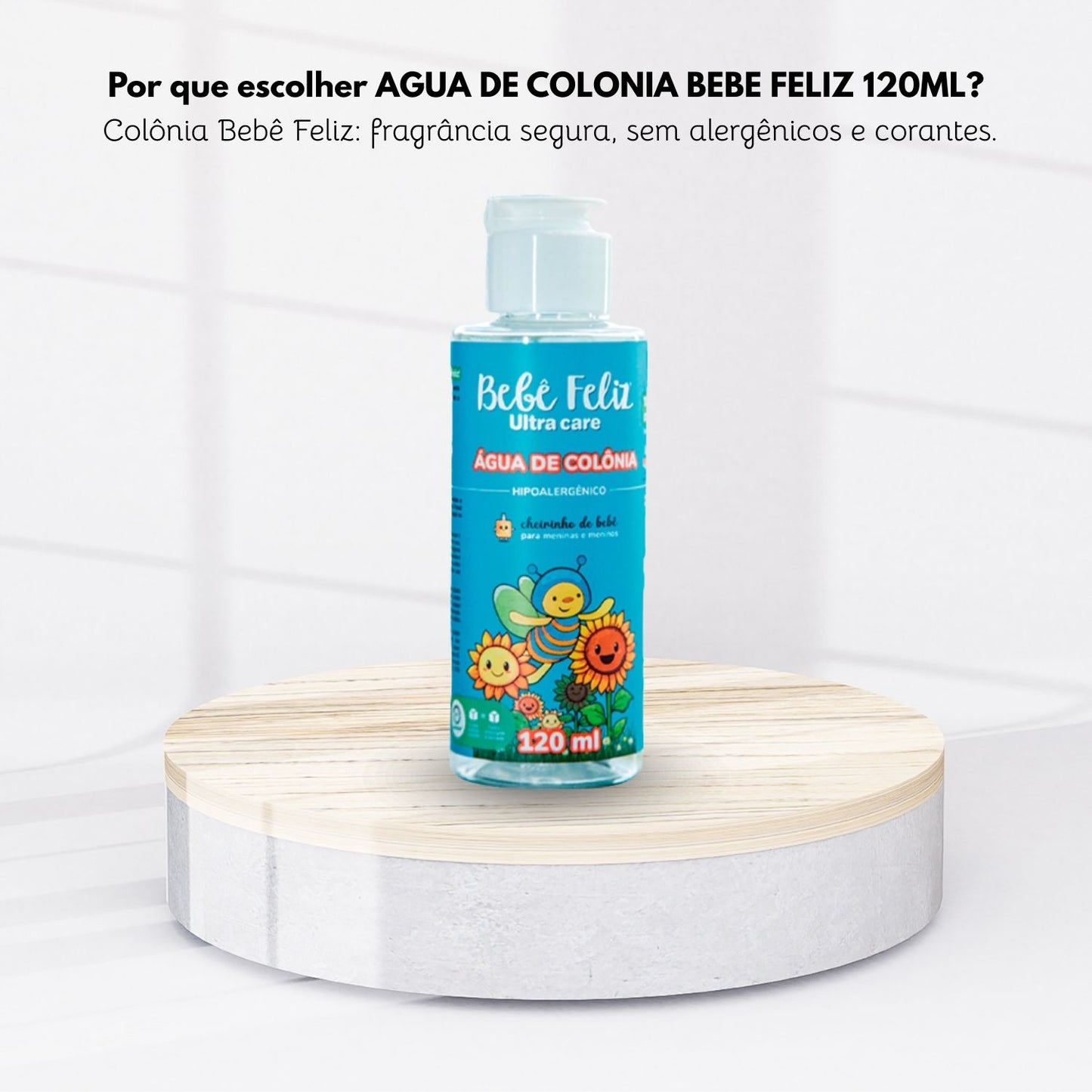 Bebê Feliz Água de Colônia Perfume Suave Infantil 120 ml
