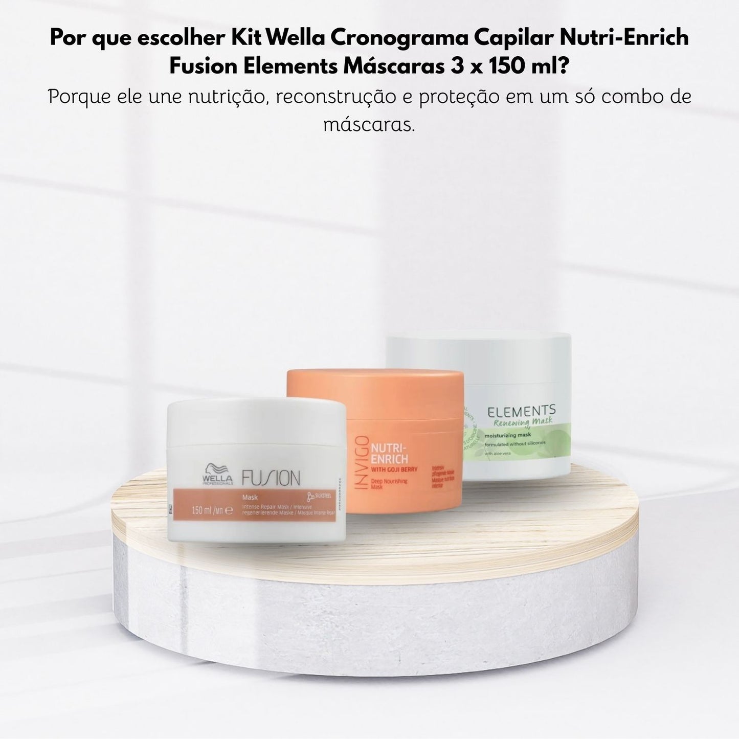 Kit Wella Cronograma Capilar Nutri-Enrich Fusion Elements Máscaras 3 x 150 ml