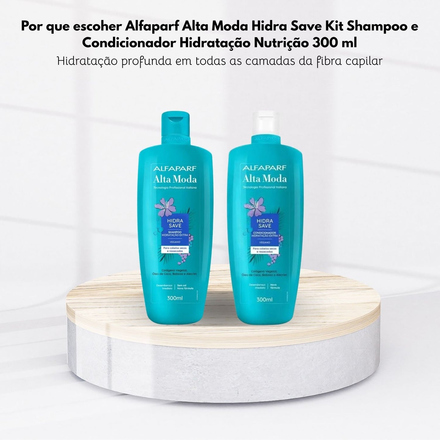 Kit Alfaparf Alta Moda Hidra Save Shampoo e Condicionador Hidratação Nutrição 300 ml