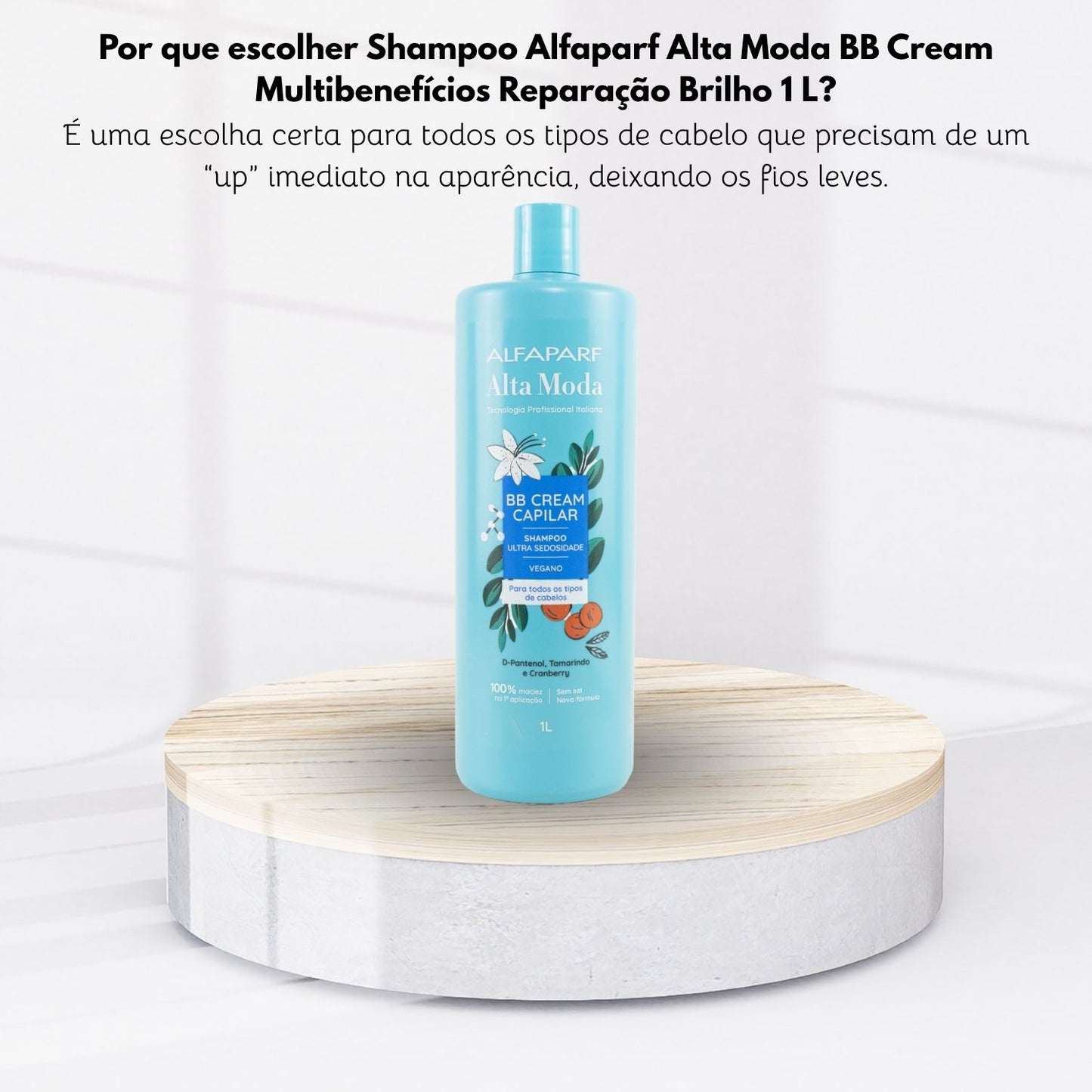 Shampoo Alfaparf Alta Moda BB Cream Multibenefícios Reparação Brilho 1 Litro