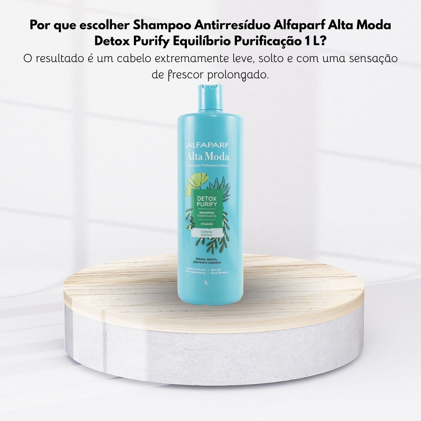 Shampoo Antirresíduo Alfaparf Alta Moda Detox Purify Equilíbrio Purificação 1 Litro