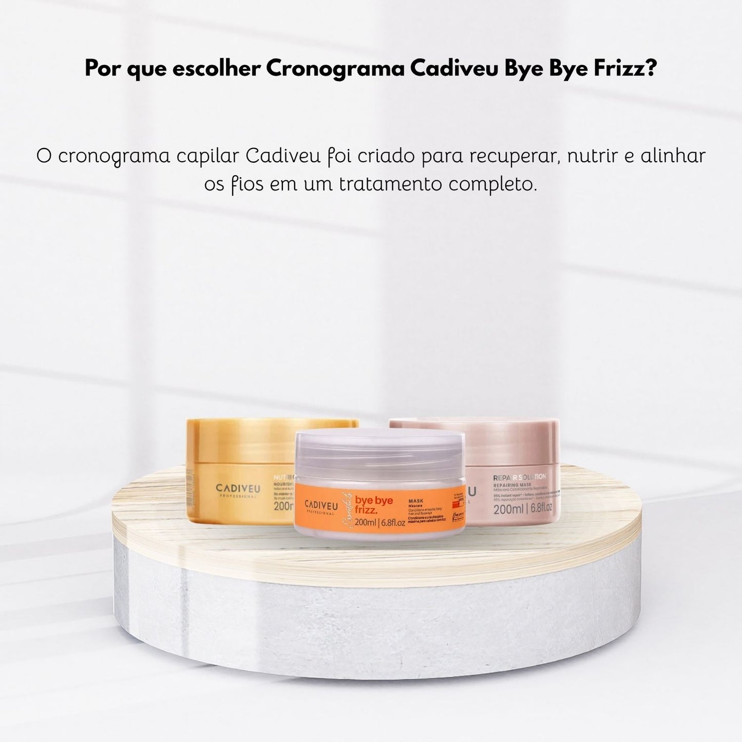 Kit Cadiveu Cronograma Capilar Máscara de Hidratação Nutrição Reconstrução 3 x 200 ml