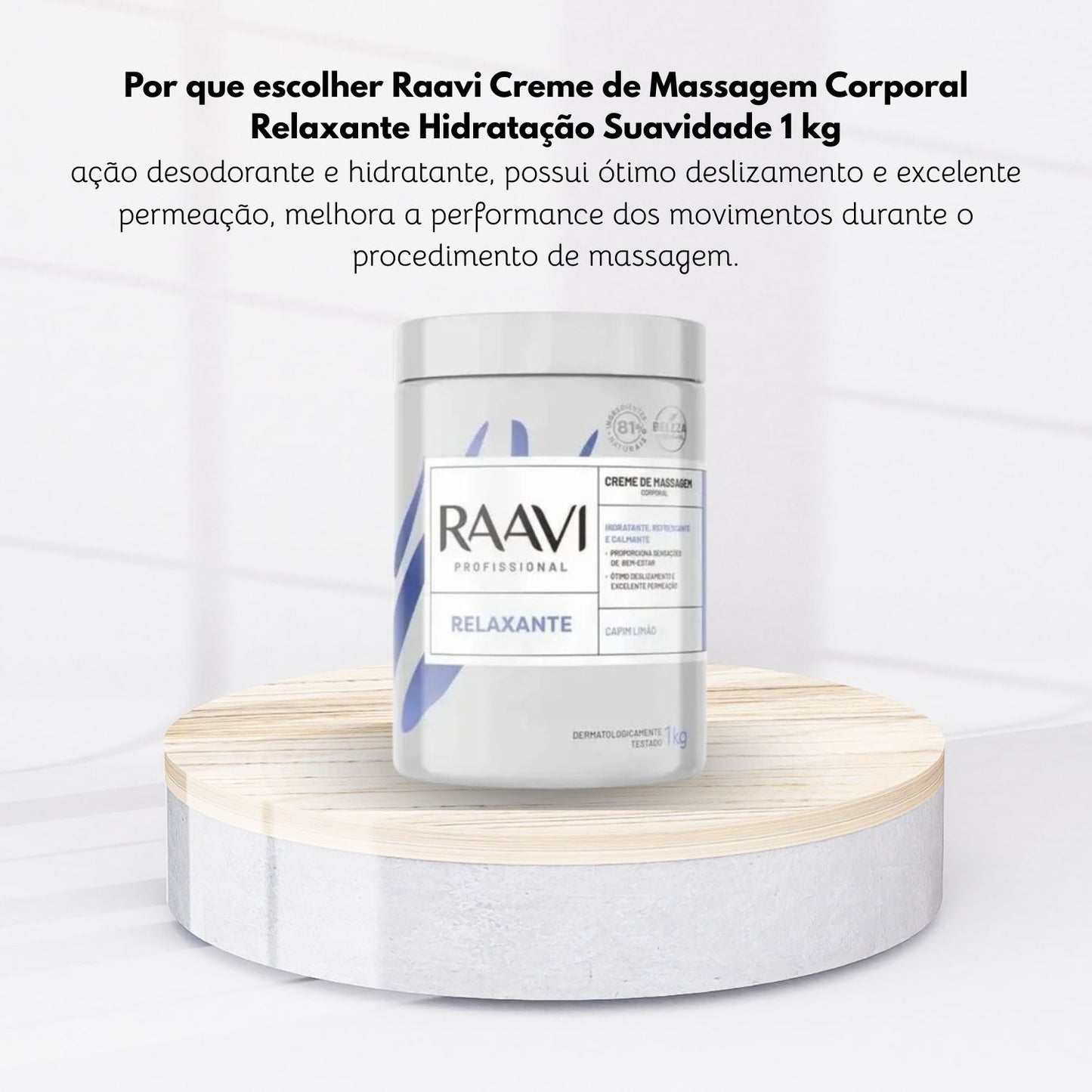 Raavi Creme de Massagem Corporal Relaxante Hidratação 1 Kg